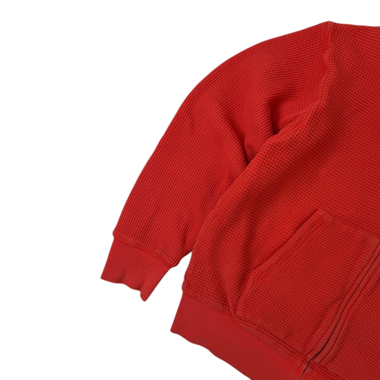 Stussy Double Layer Waffle Zip Hoodie Red