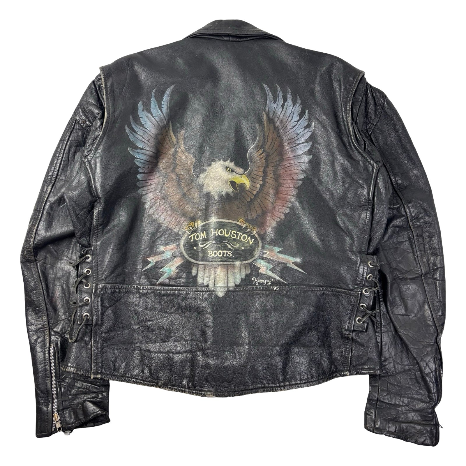 Vintage Custom Tom Houston Boots Rider Leather Jacket
