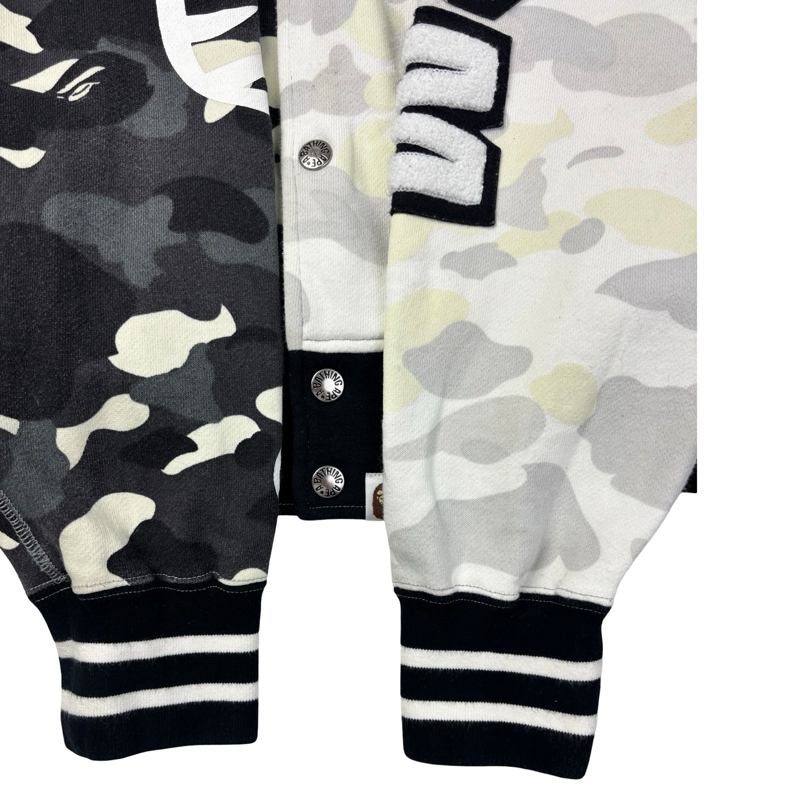 A Bathing Ape City Camo Shark Sweat Varsity Jacket