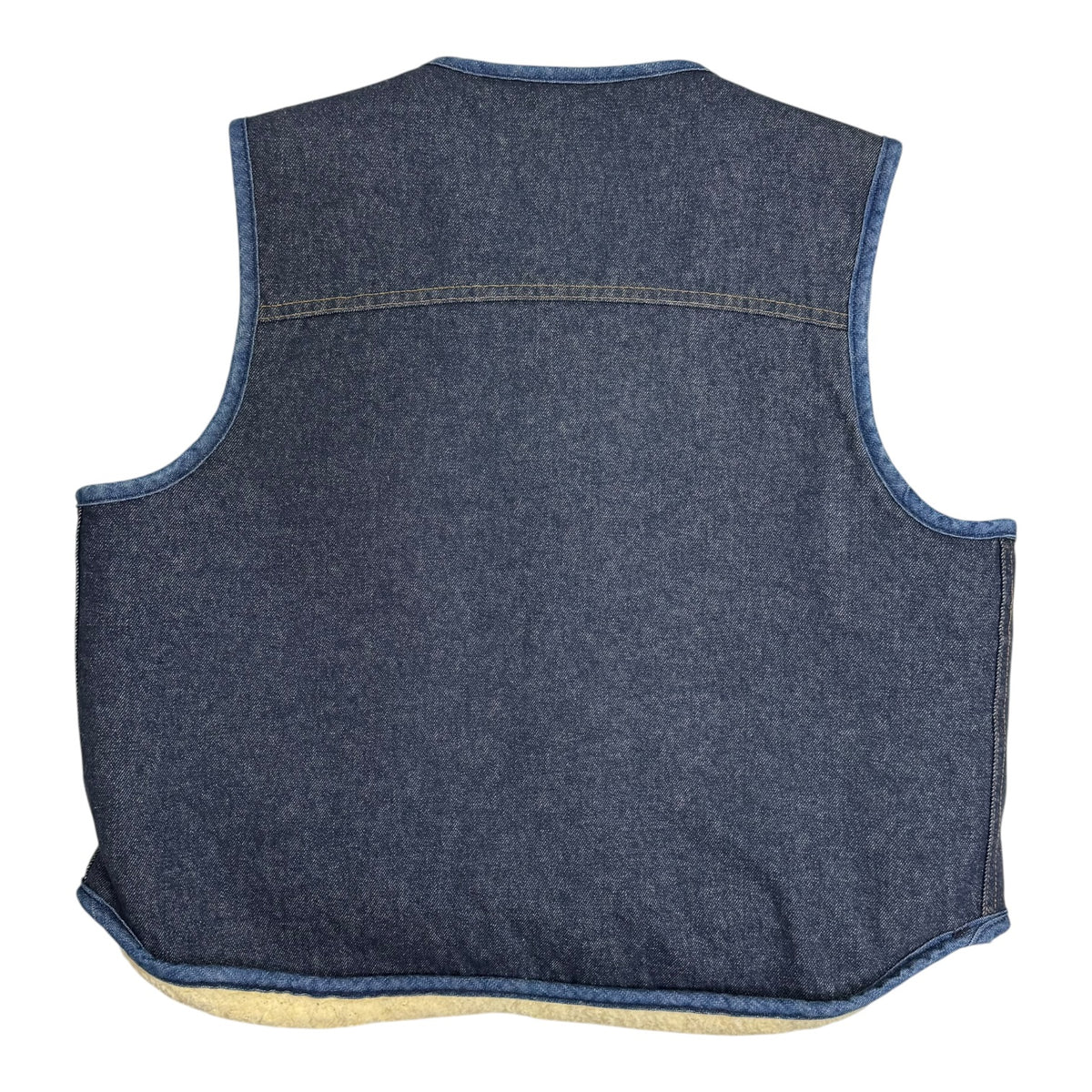 1980's Carhartt Denim Sherpa Lined Vest Dark Wash