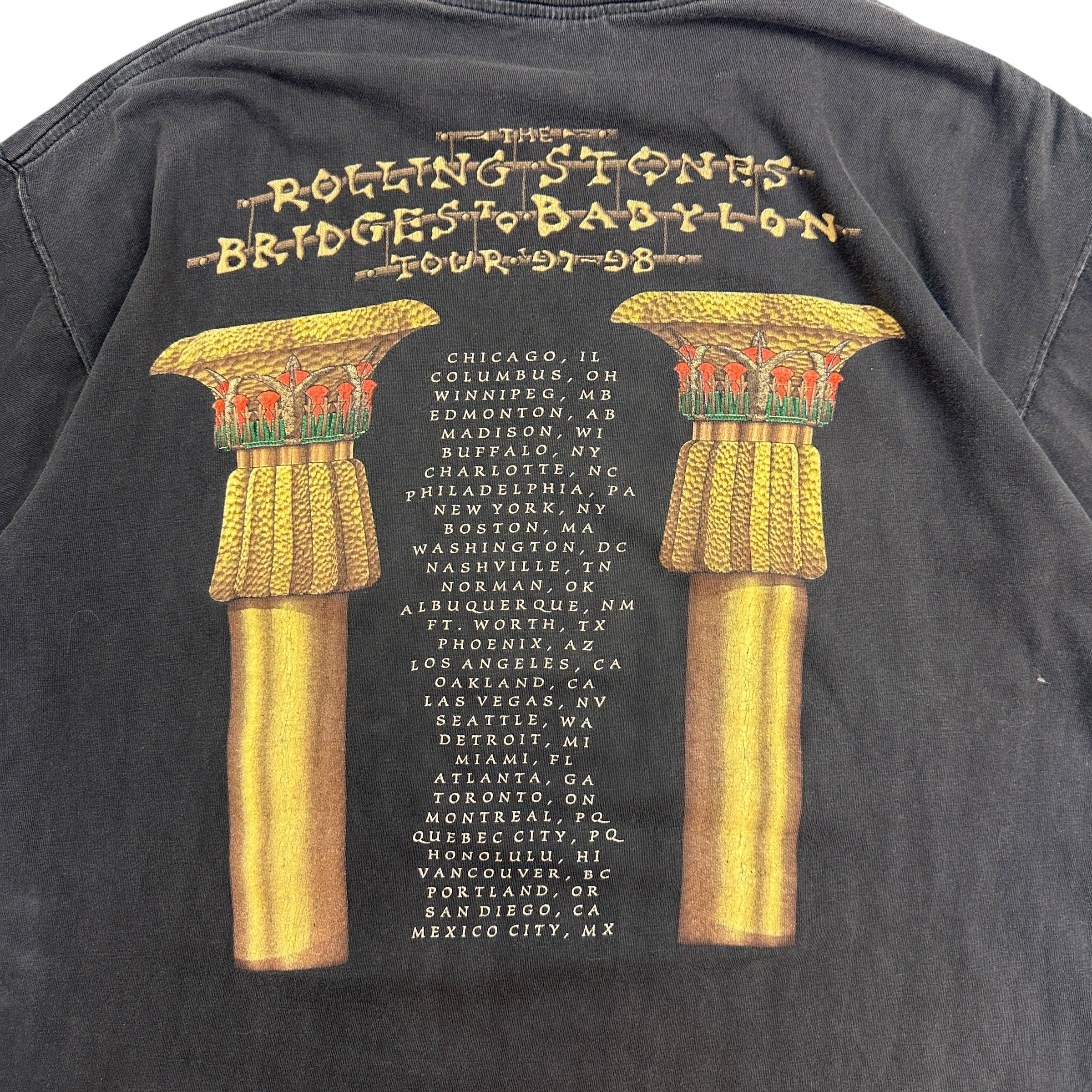 1997 Rolling Stones Bridges To Babylon Tee Black