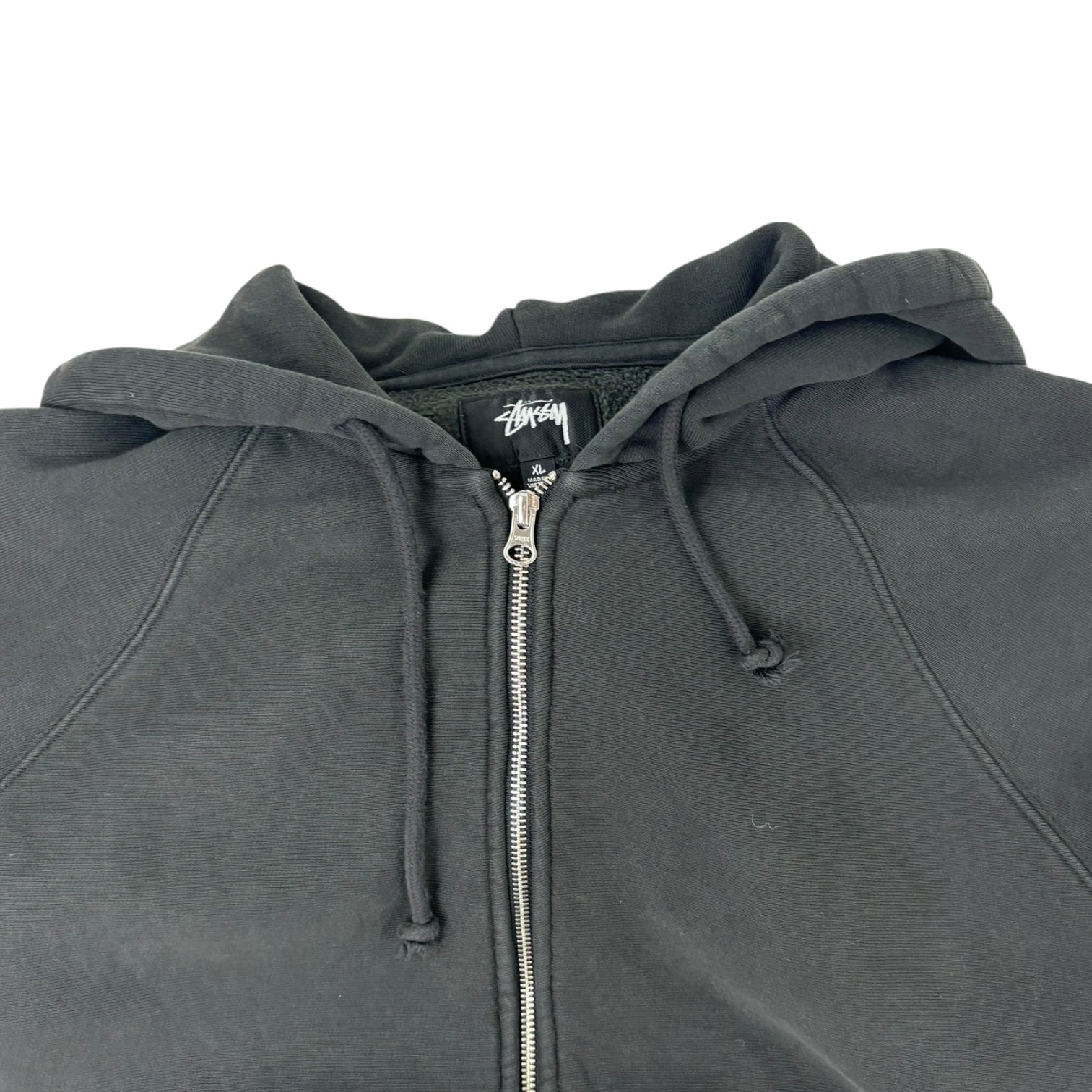 Stussy Raglan Zip-Up Hoodie Black