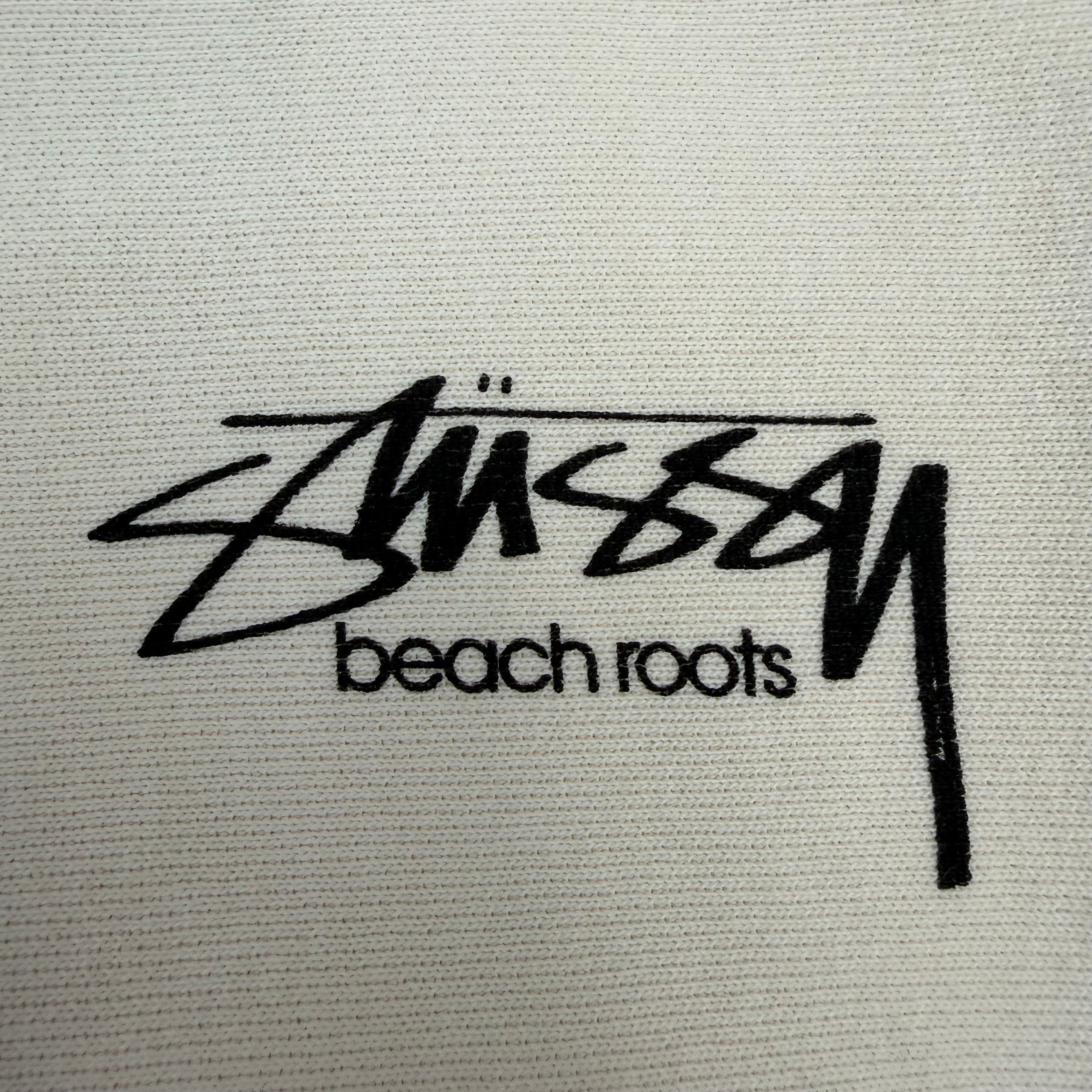 Stussy Beach Roots Garment Dyed Zip Up Bone