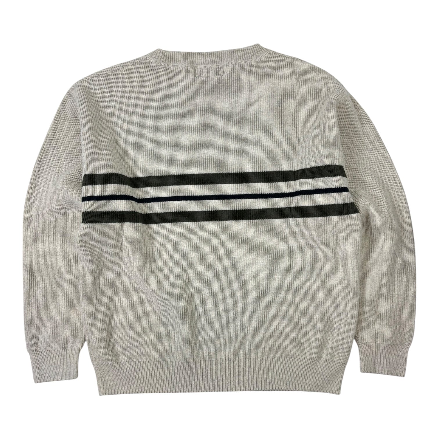 Vintage Eddie Bauer Stripe Knit Sweater Light Grey