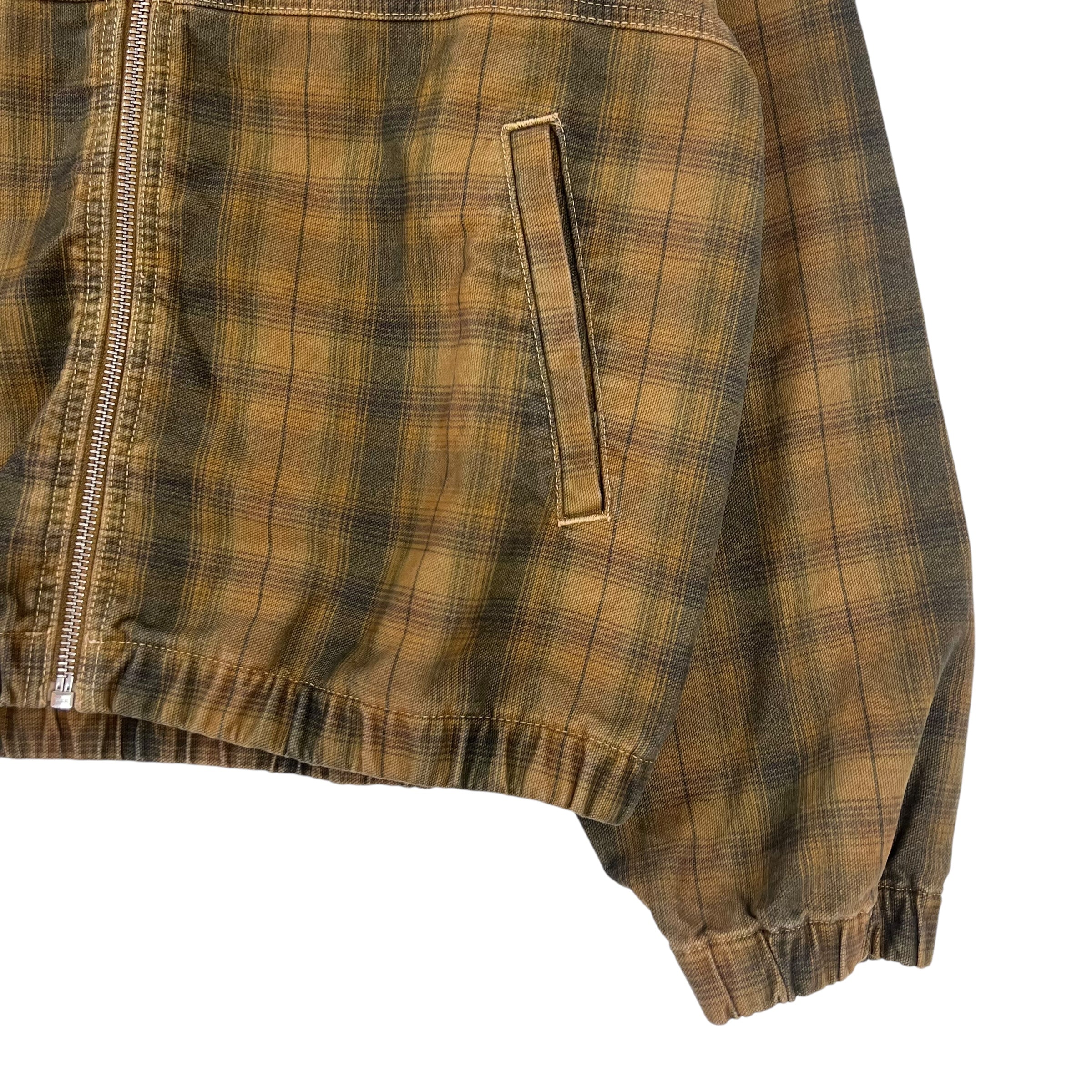 Stussy Unlined Plaid Zip WorkGear Hoodie Brown