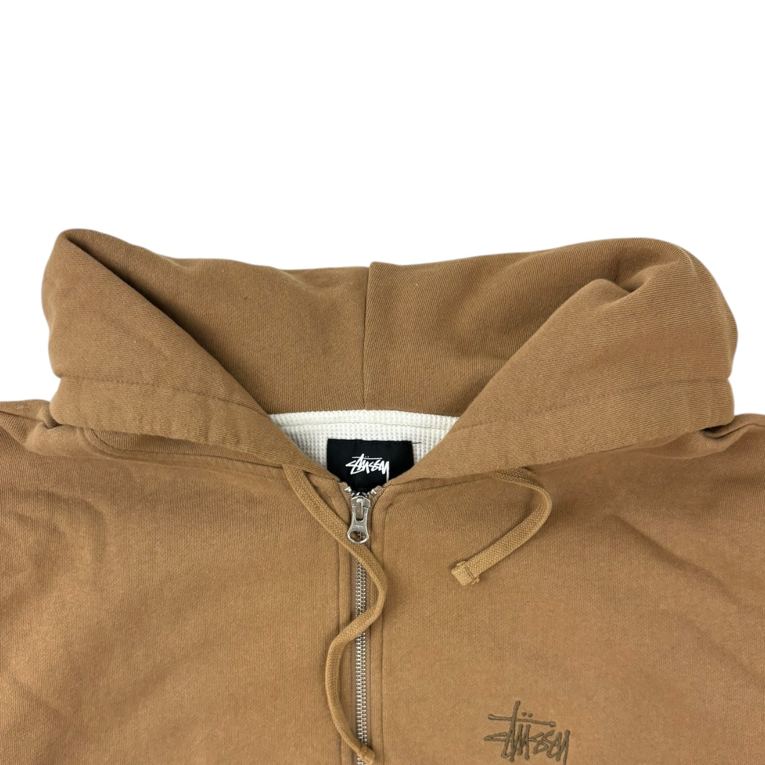 Stussy Thermal Zip-Up Hoodie Brown