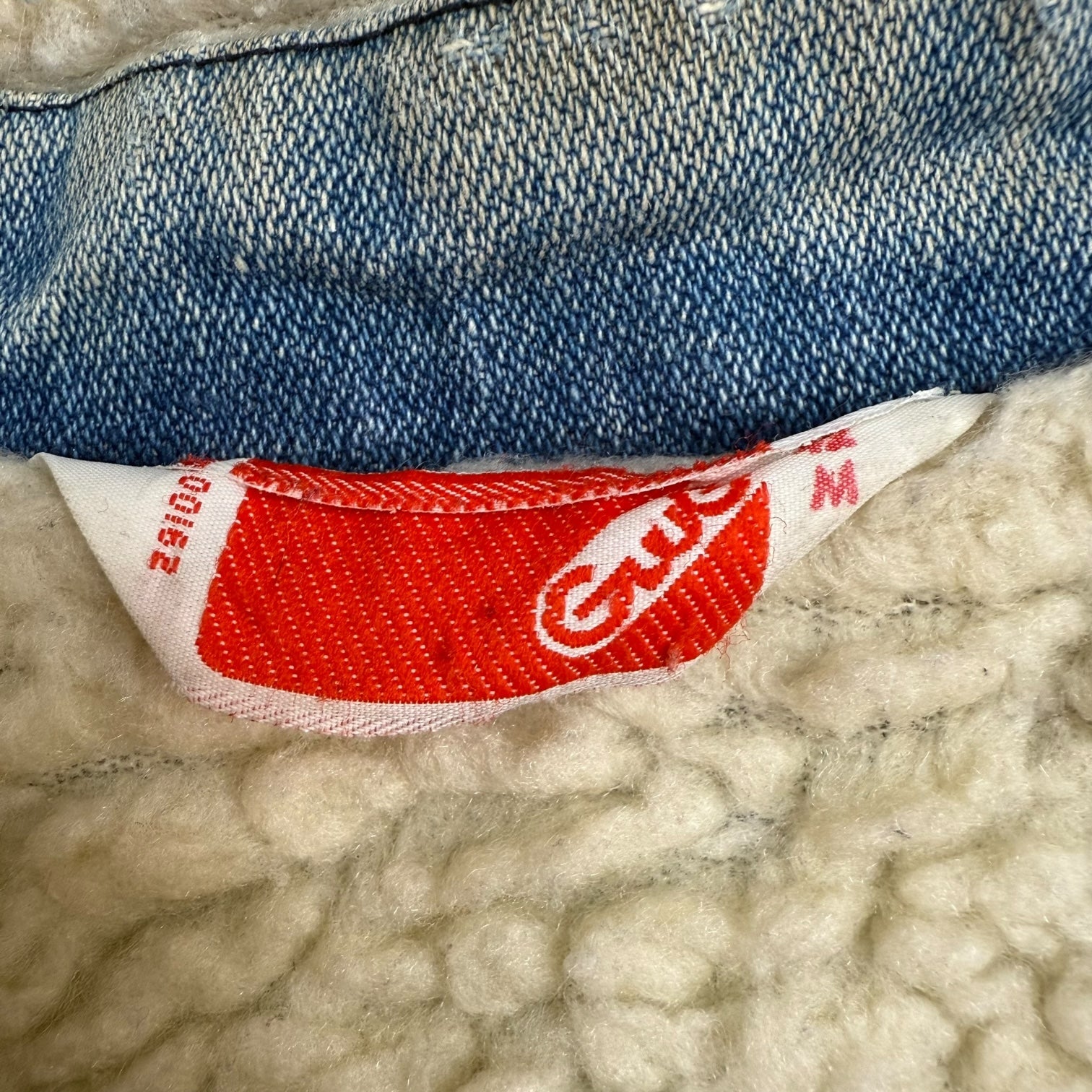 Vintage GWG Sherpa Lined Denim Jacket Medium Wash