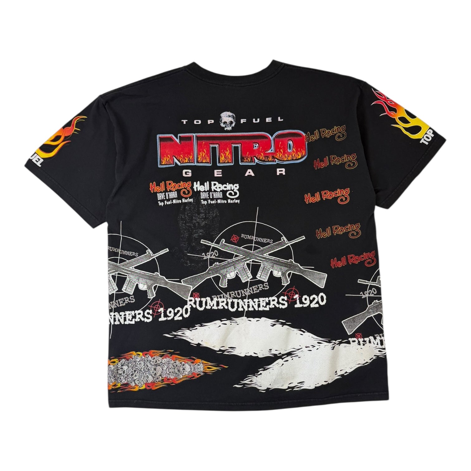 Vintage Hell Racing Rumrunners 1920 Graphic T-Shirt Black