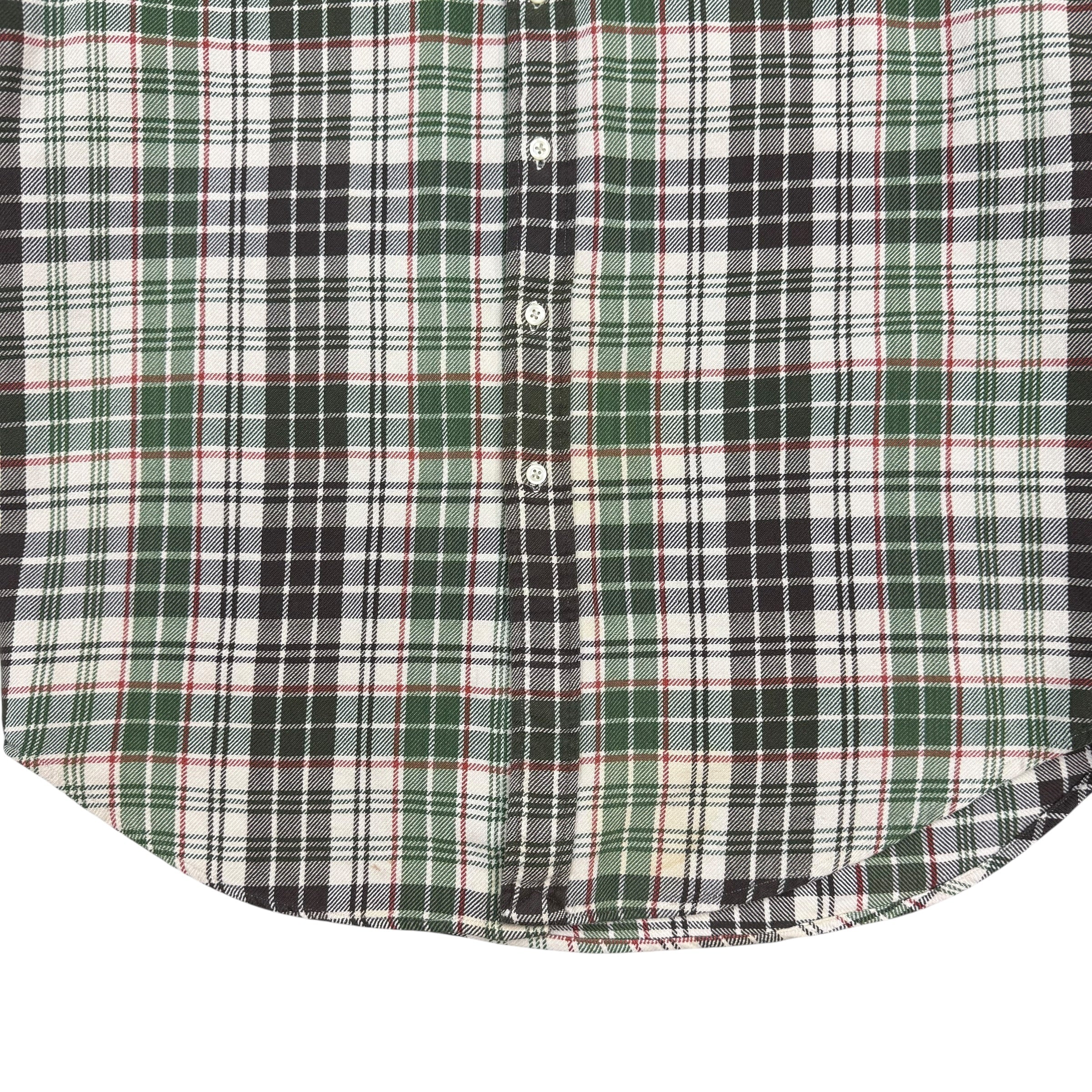 Vintage Ralph Lauren Button Up Polo Plaid Green