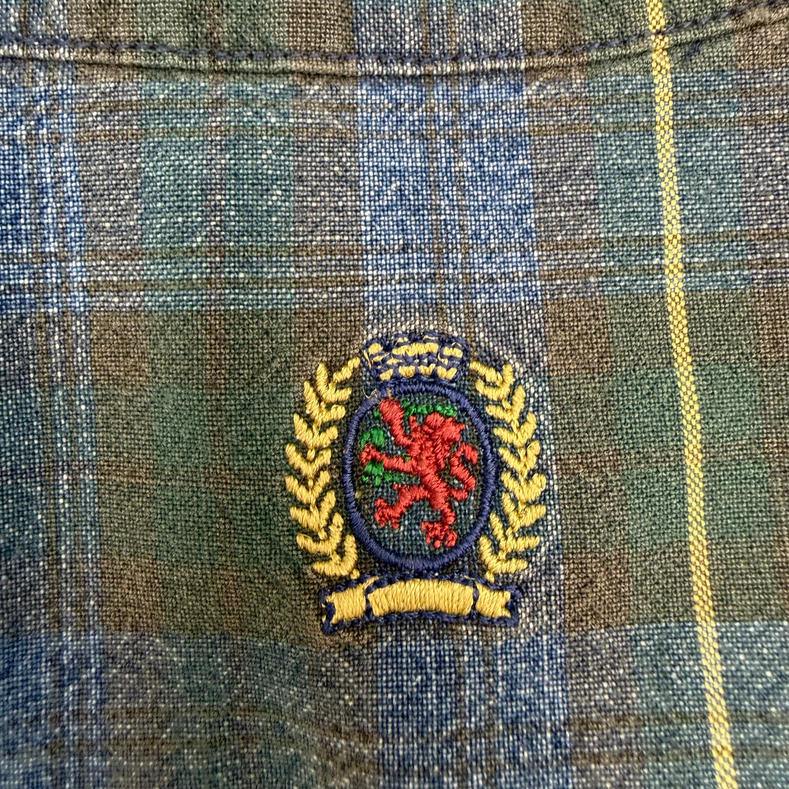 Vintage Tommy Hilfiger Plaid Denim Button Up Blue