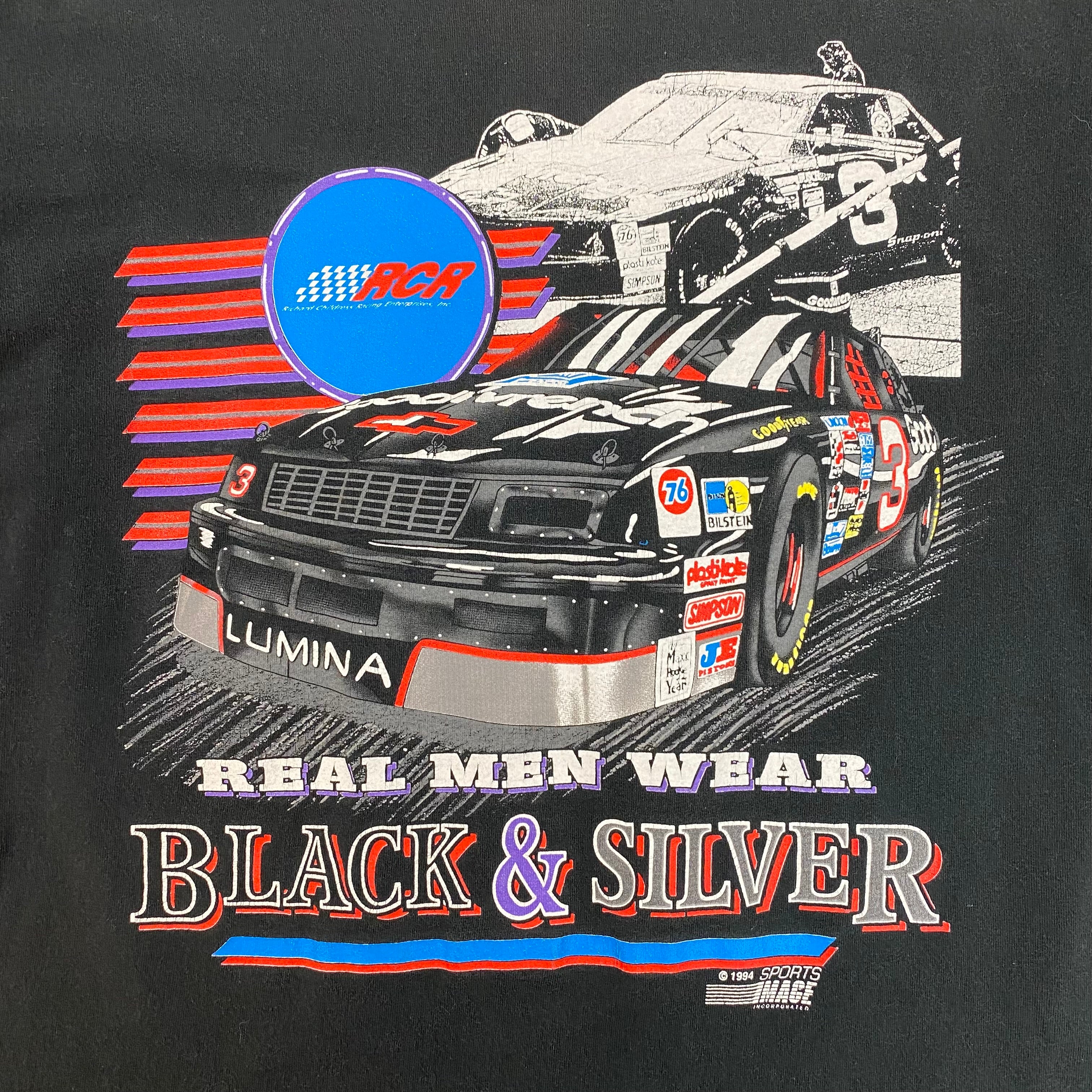 1994 NASCAR Dale Earnhardt Sr. Black & Silver T-Shirt