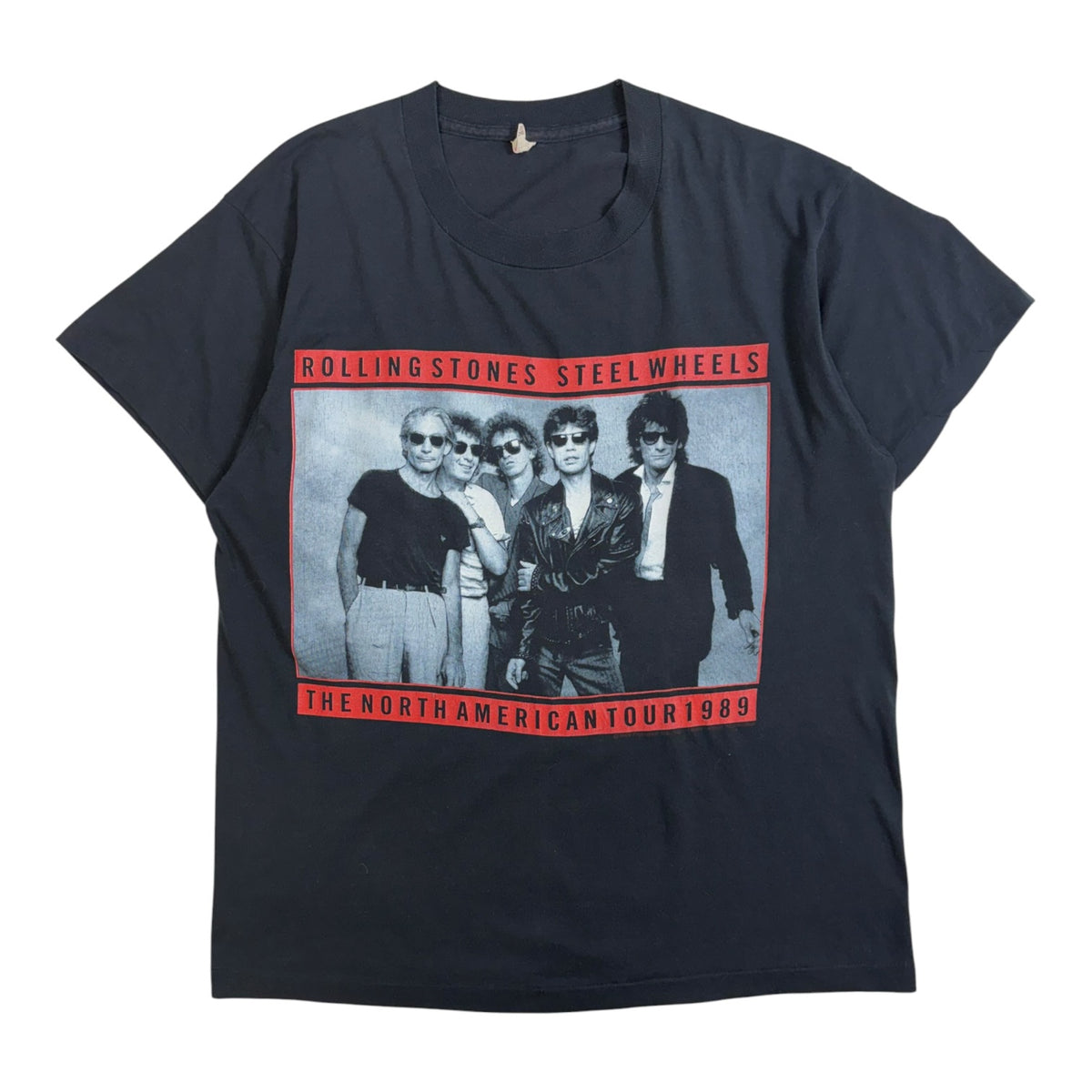 Vintage Rolling Stones Steel Wheels 1989 Tour T-Shirt Black