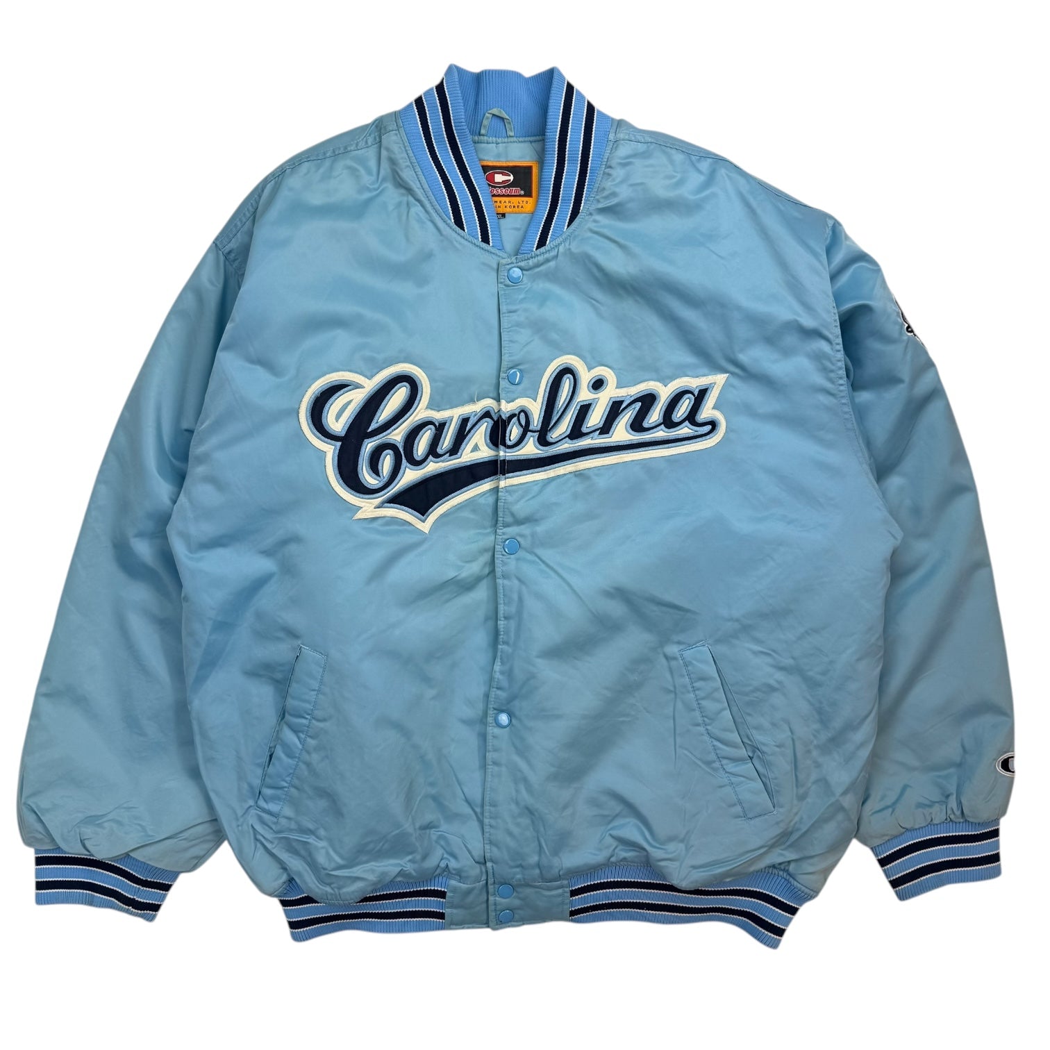 Vintage North Carolina Tarheels Bomber Jacket Light Blue