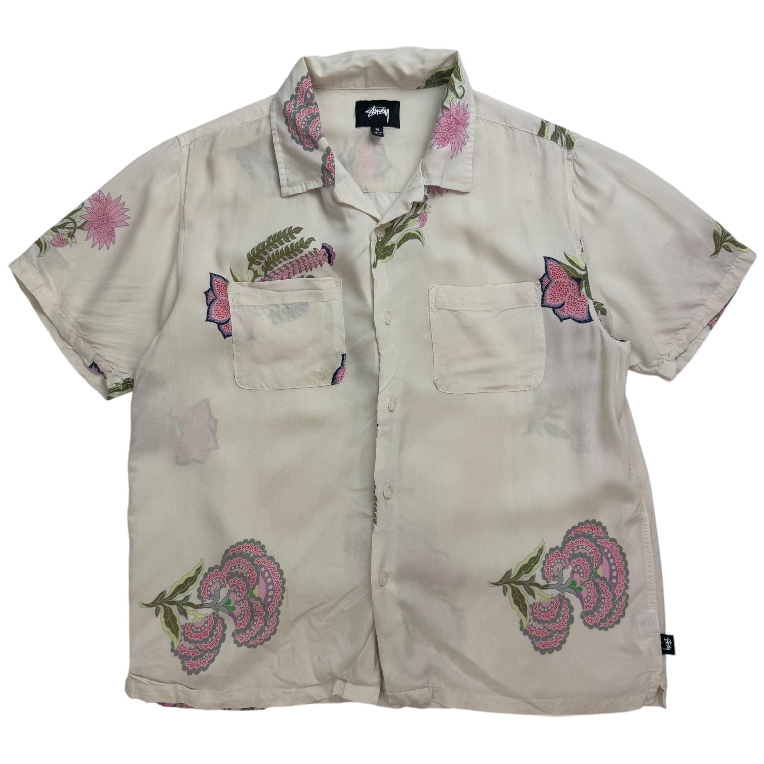 Stussy Hana Printed Button Up Shirt White