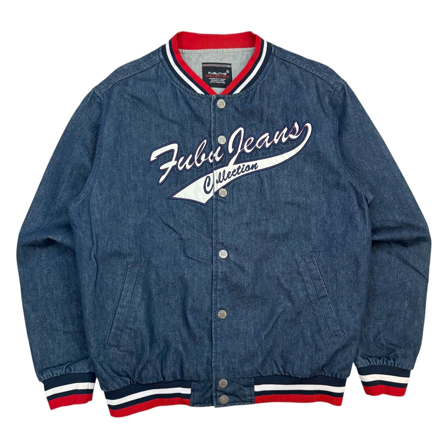 Vintage Fubu Jeans Collection Bomber Jacket Medium Wash
