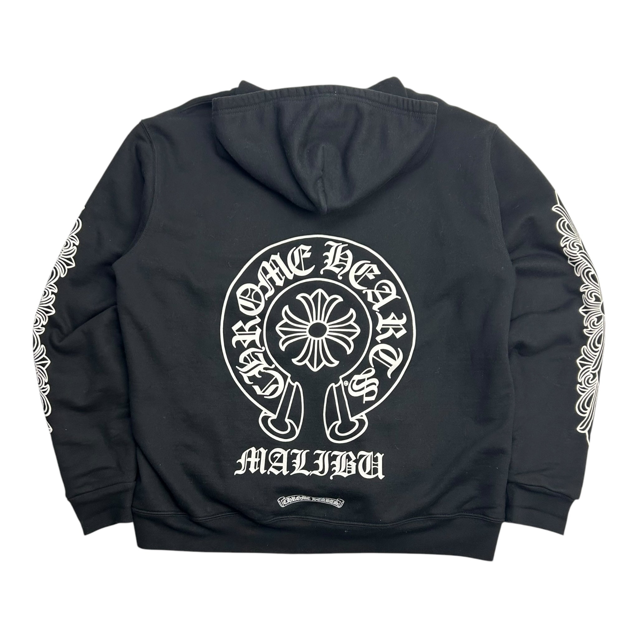 Chrome Hearts Horseshoe Floral Zip-Up Hoodie Black