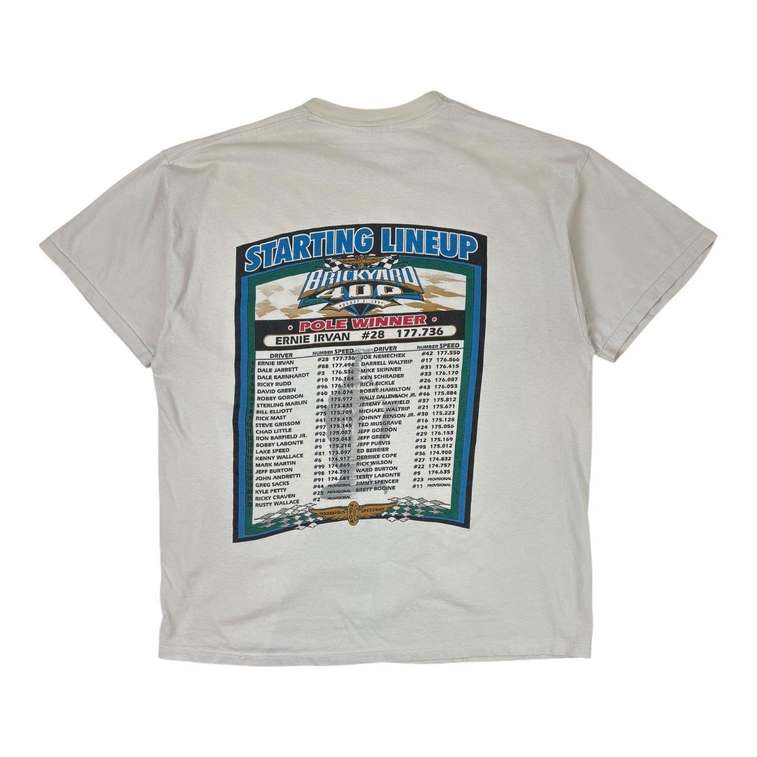 Vintage 1997 Indianapolis 4th Annual Brickyard 400 Race T-Shirt White