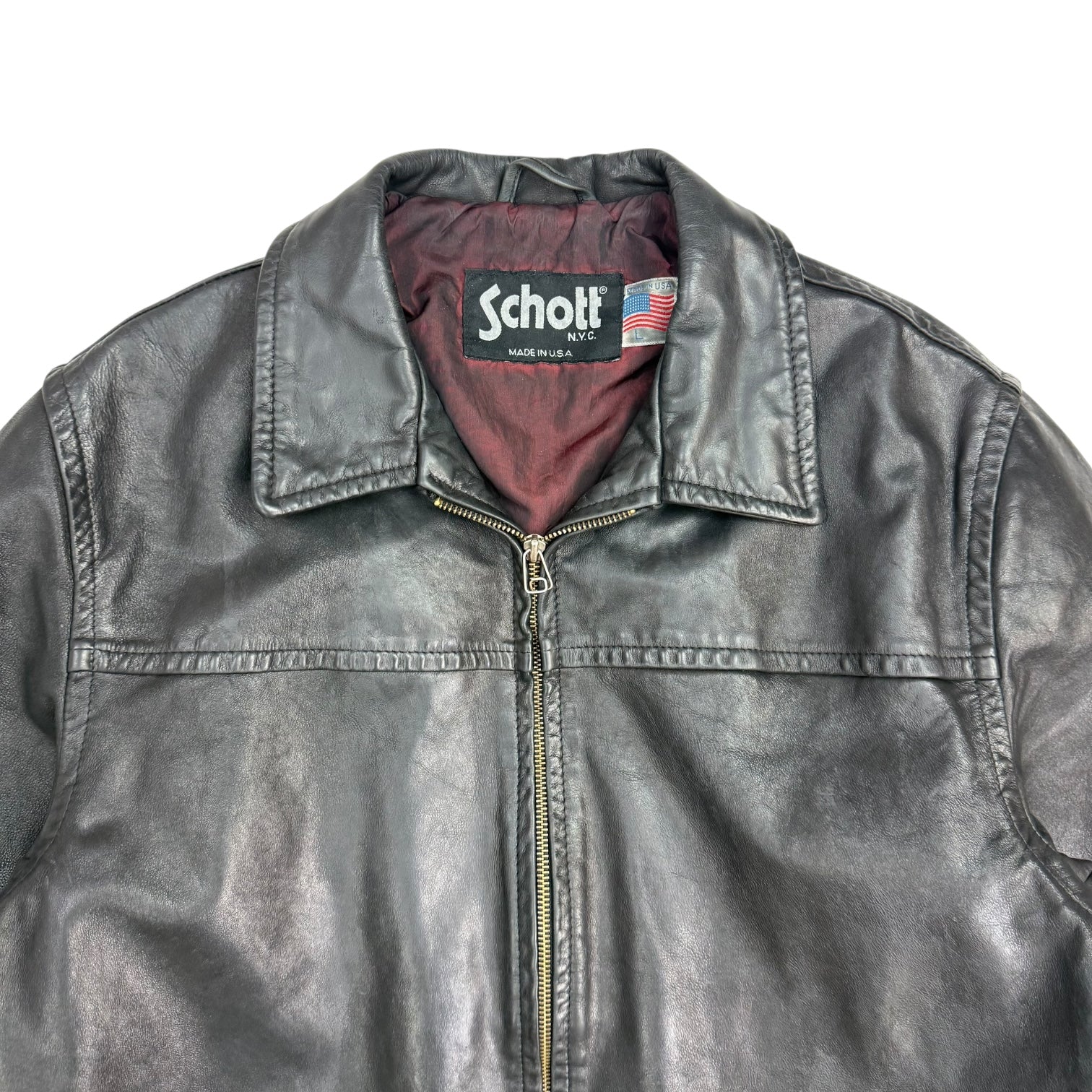 Vintage Schott NYC Leather Jacket Black