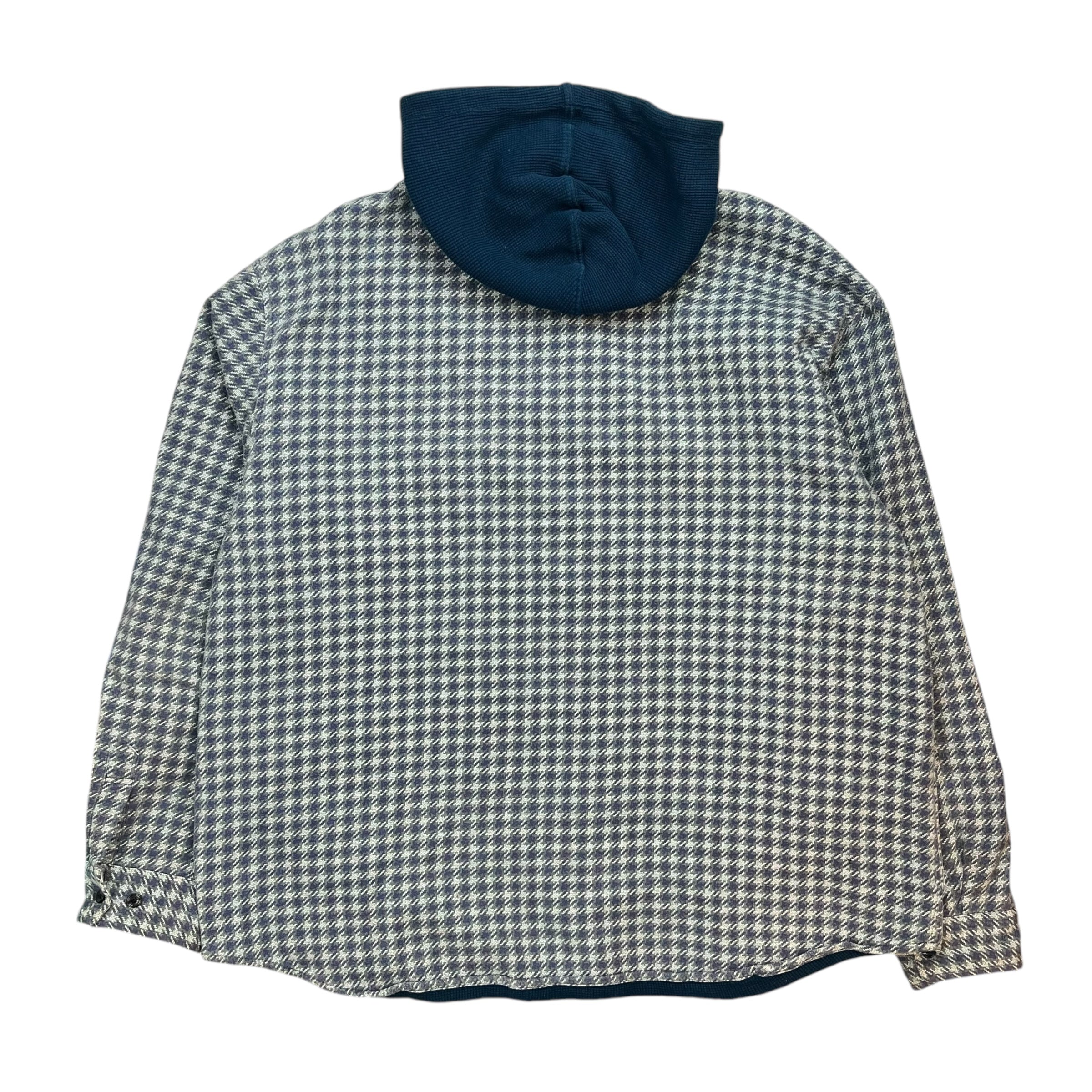 Supreme Houndstooth Hooded Flannel Shirt Navy