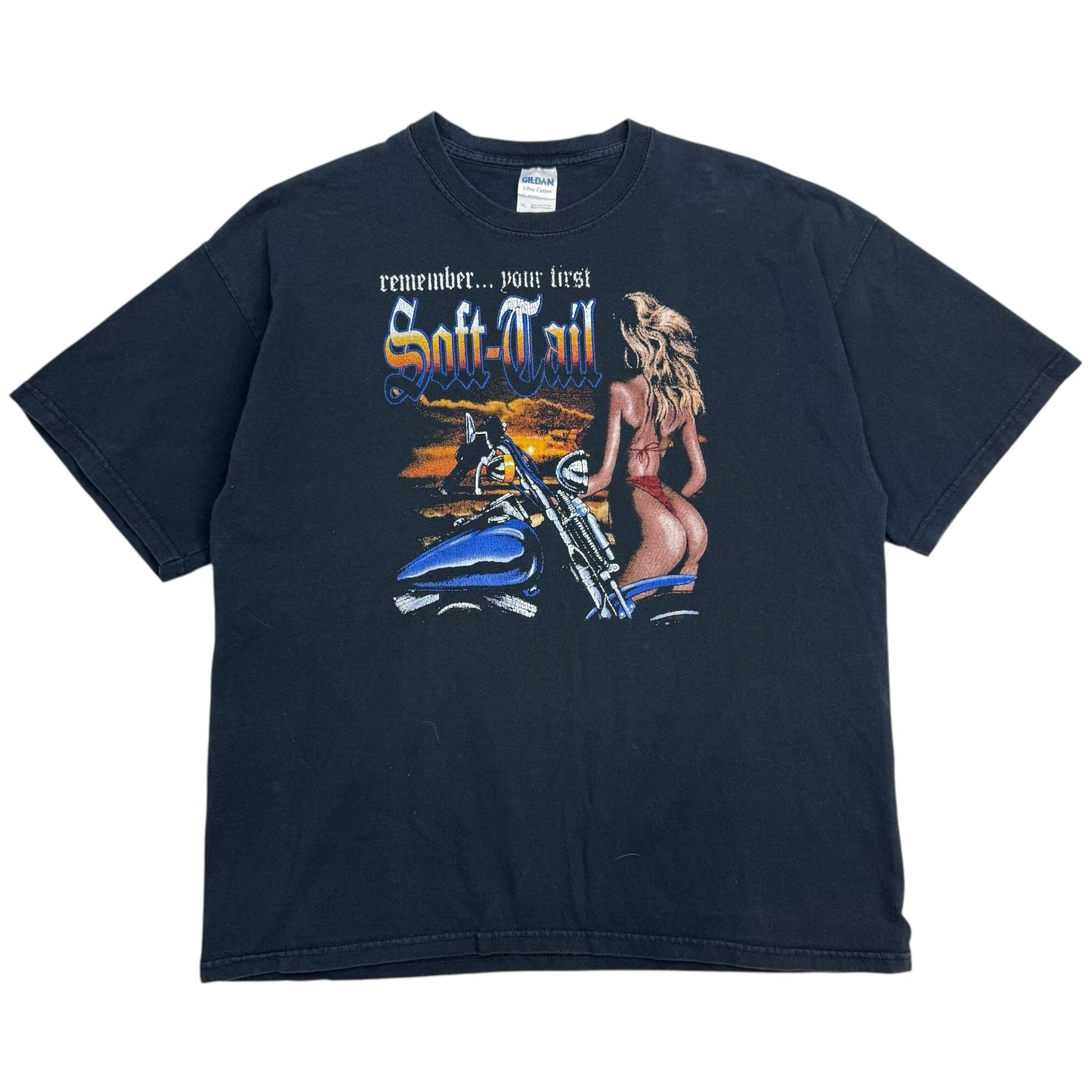 Vintage Soft Tail Bike Tee Black