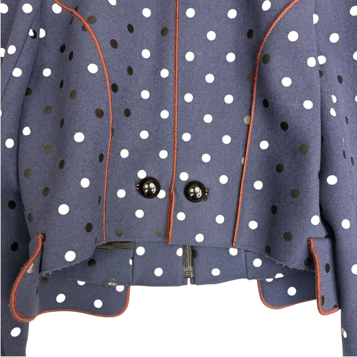 (W) Marc Jacobs Polka Dot Napoleon Cropped Jacket Navy