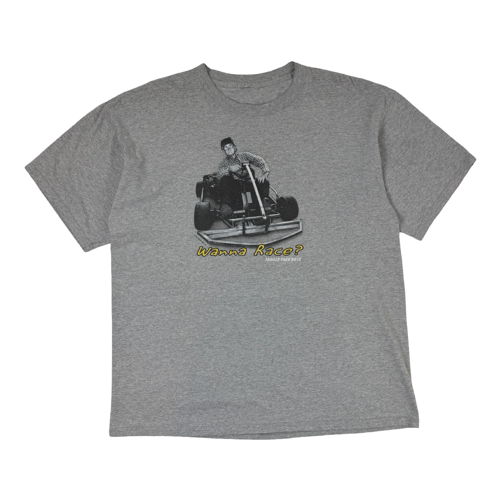 Vintage Trailer Park Boys Wanna Race T-Shirt Grey