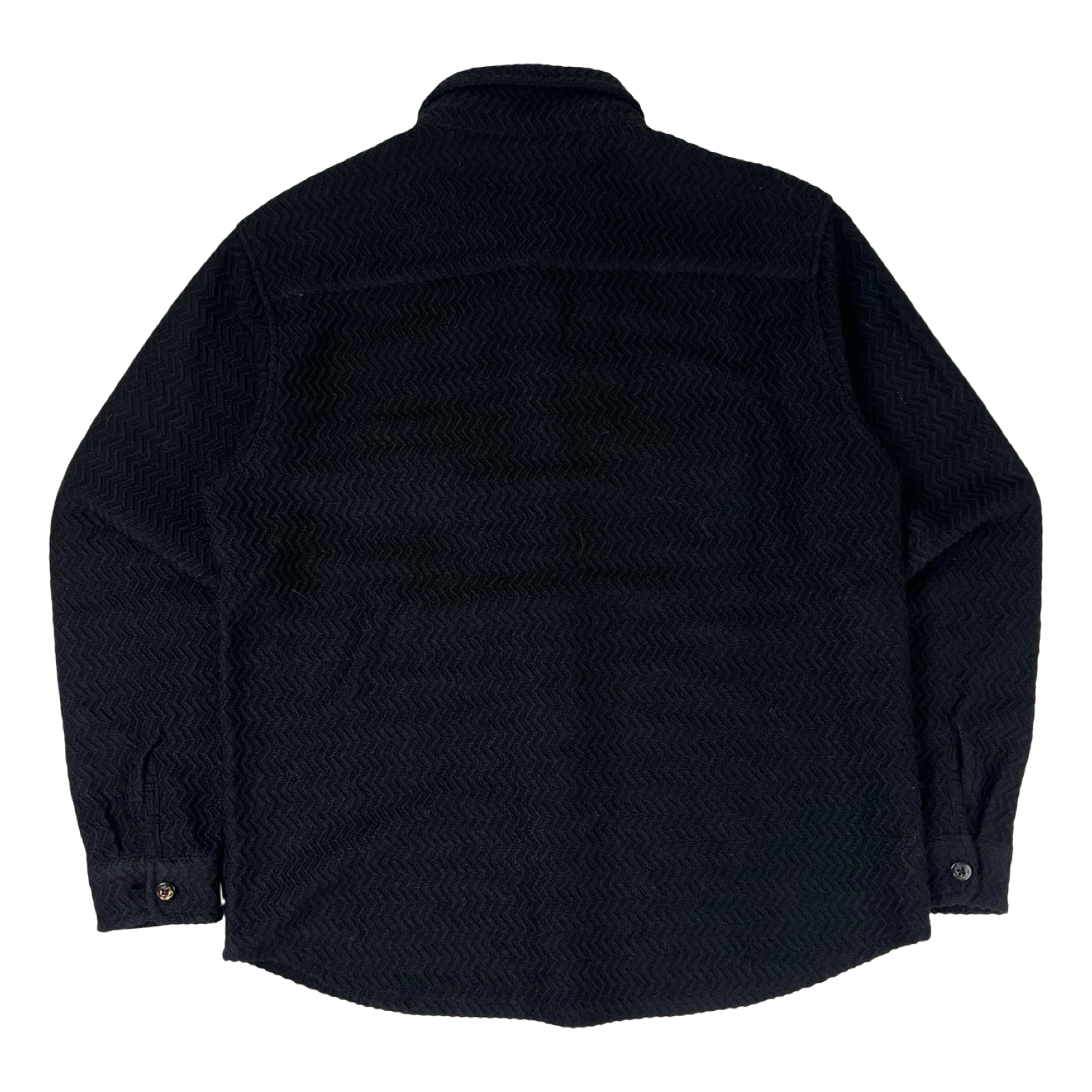 Stussy Textured Wool CPO Long-Sleeve T-Shirt Black