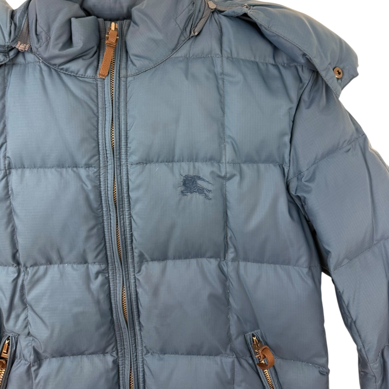 Burberry Brit Grid Puffer Down Jacket Blue