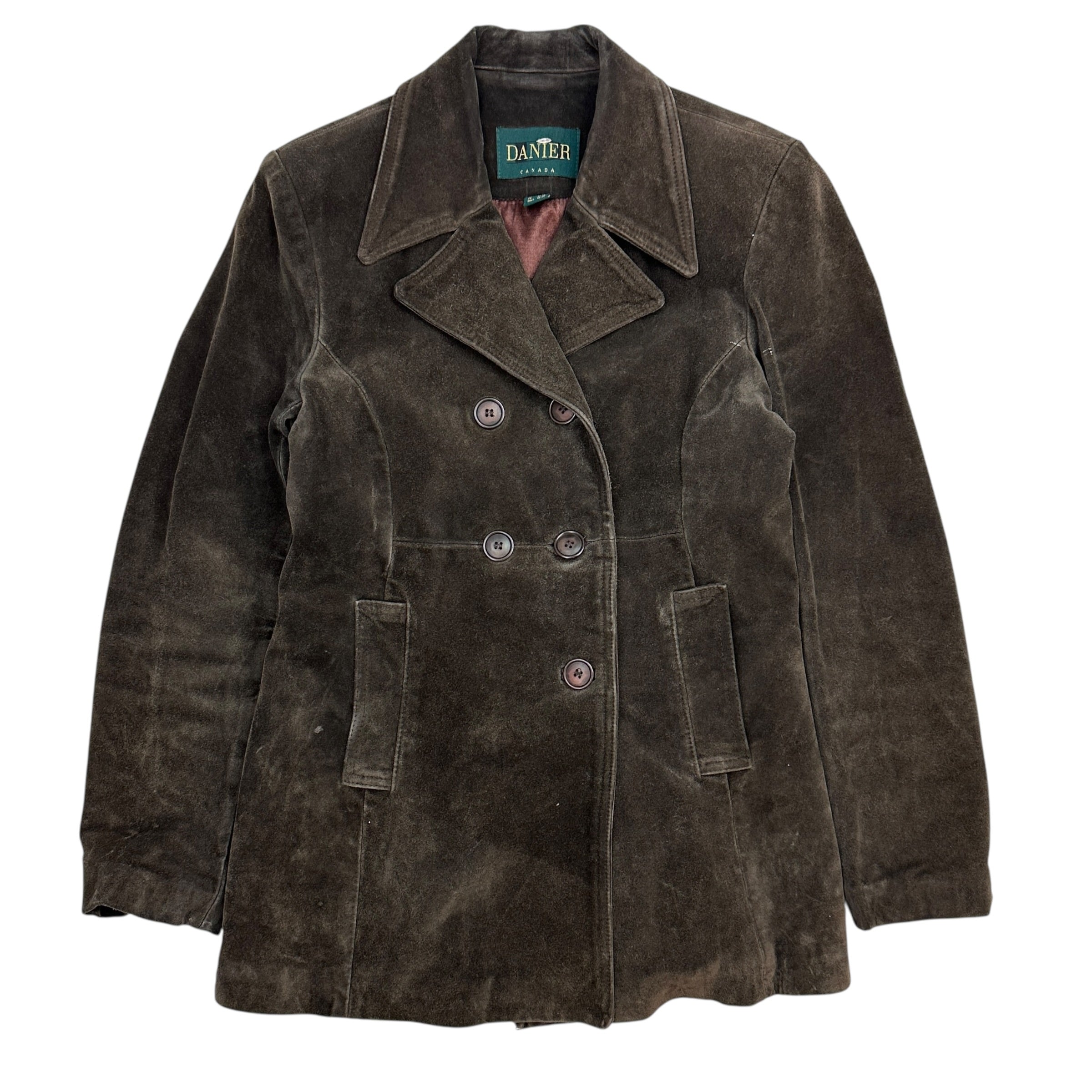 (W) Vintage Danier Leather Suede Blazer Chocolate Brown