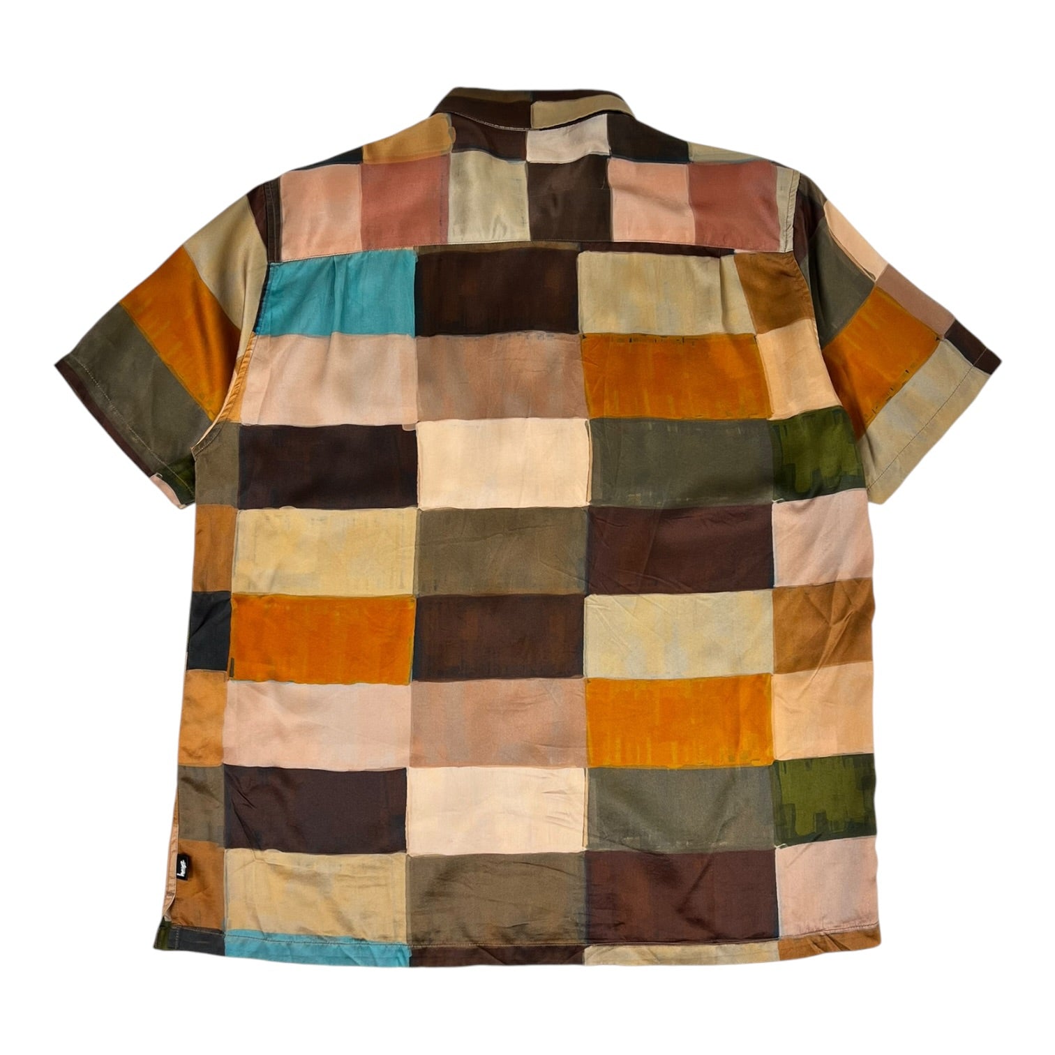 Stussy Painted Check Silk Shirt in Multicolor