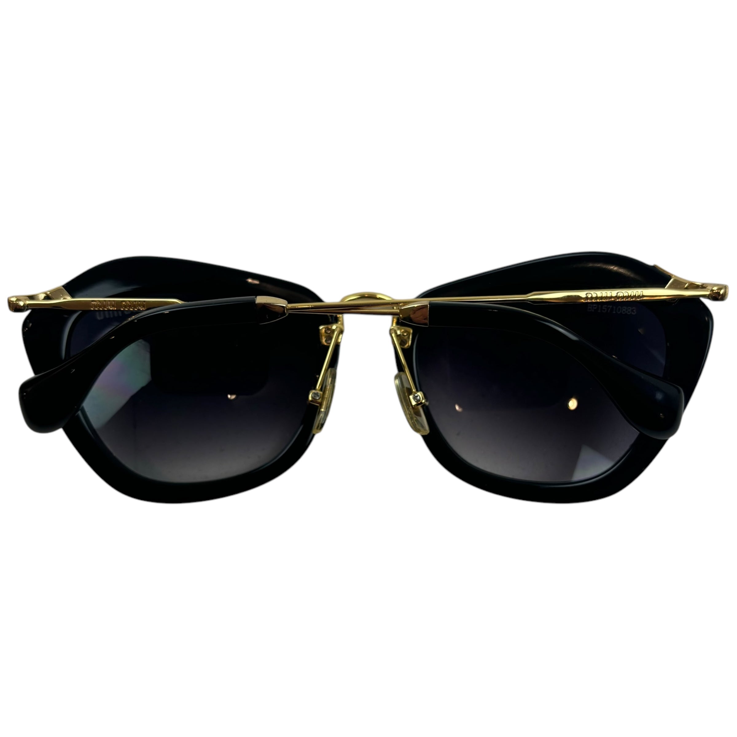 Miu Miu Cat Eye Gradient Lens Sunglasses Black/Gold