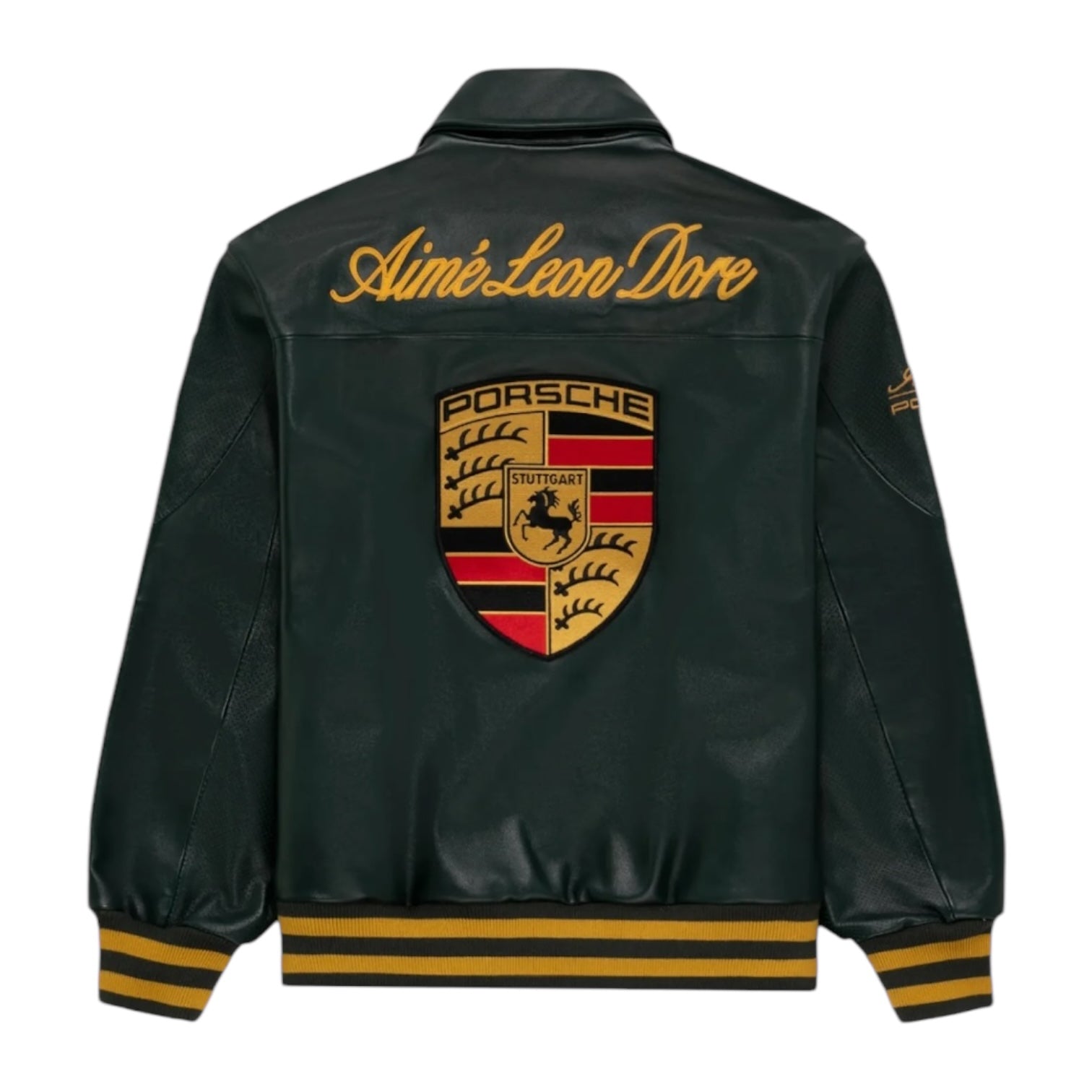 Aimé Leon Dore x Porsche 993 Turbo Leather Club Jacket British Racing Green