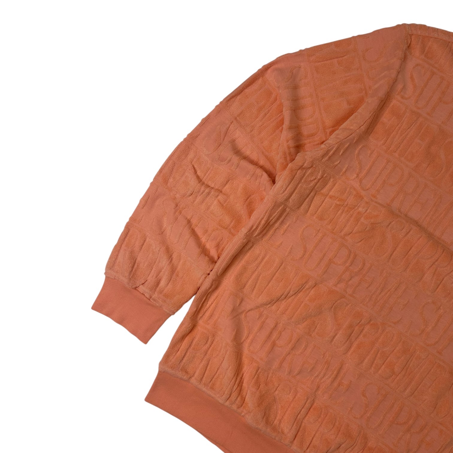 Supreme Stripe Terry Crewneck Peach