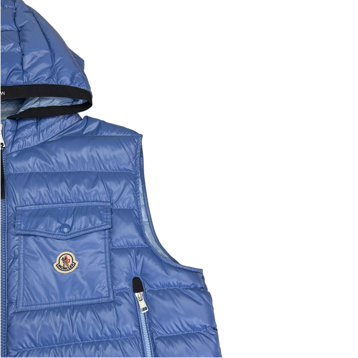 Moncler Ragot Hooded Down Gilet Vest Blue