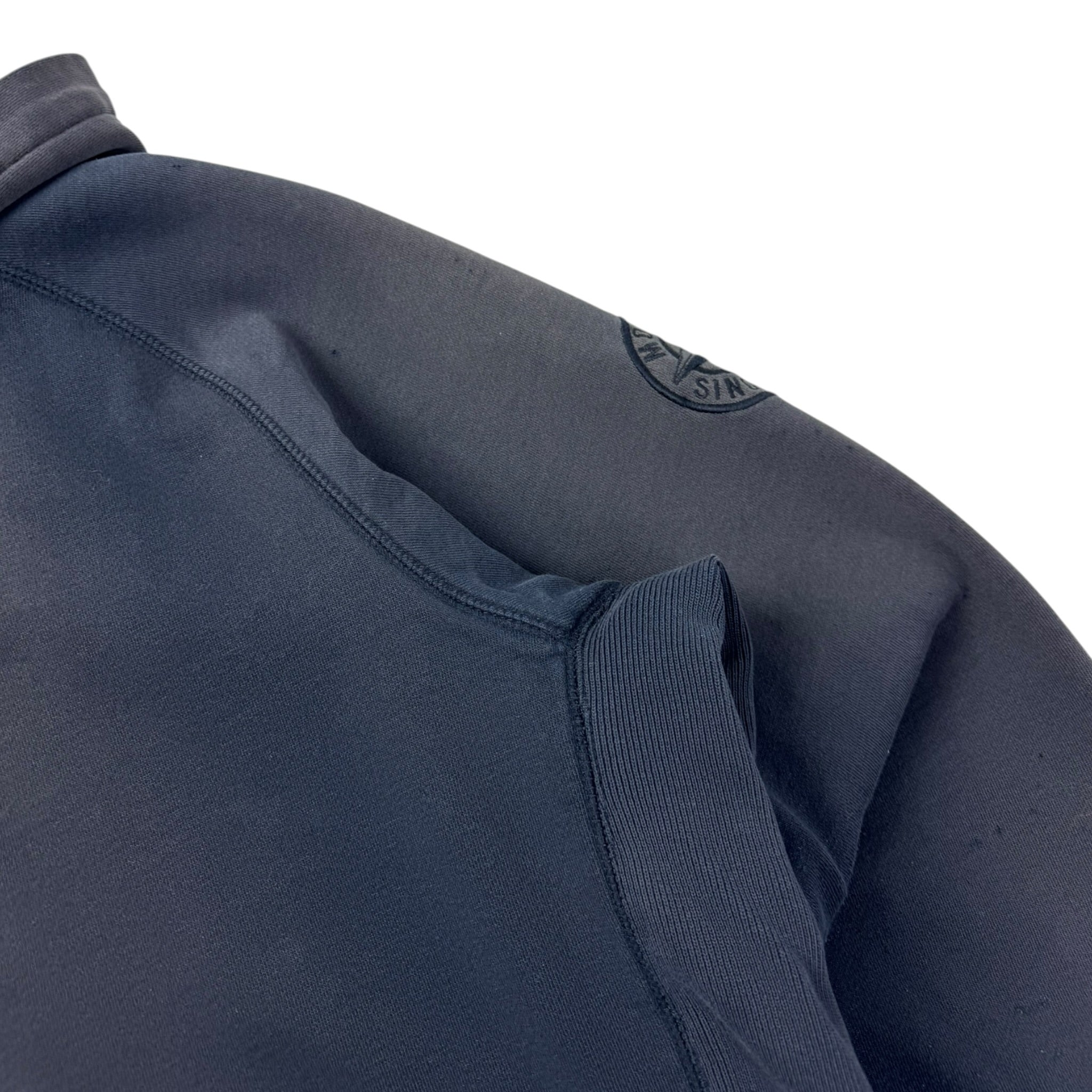 Vintage Distressed Mondetta Waffle Lined Zip Hoodie Faded Navy