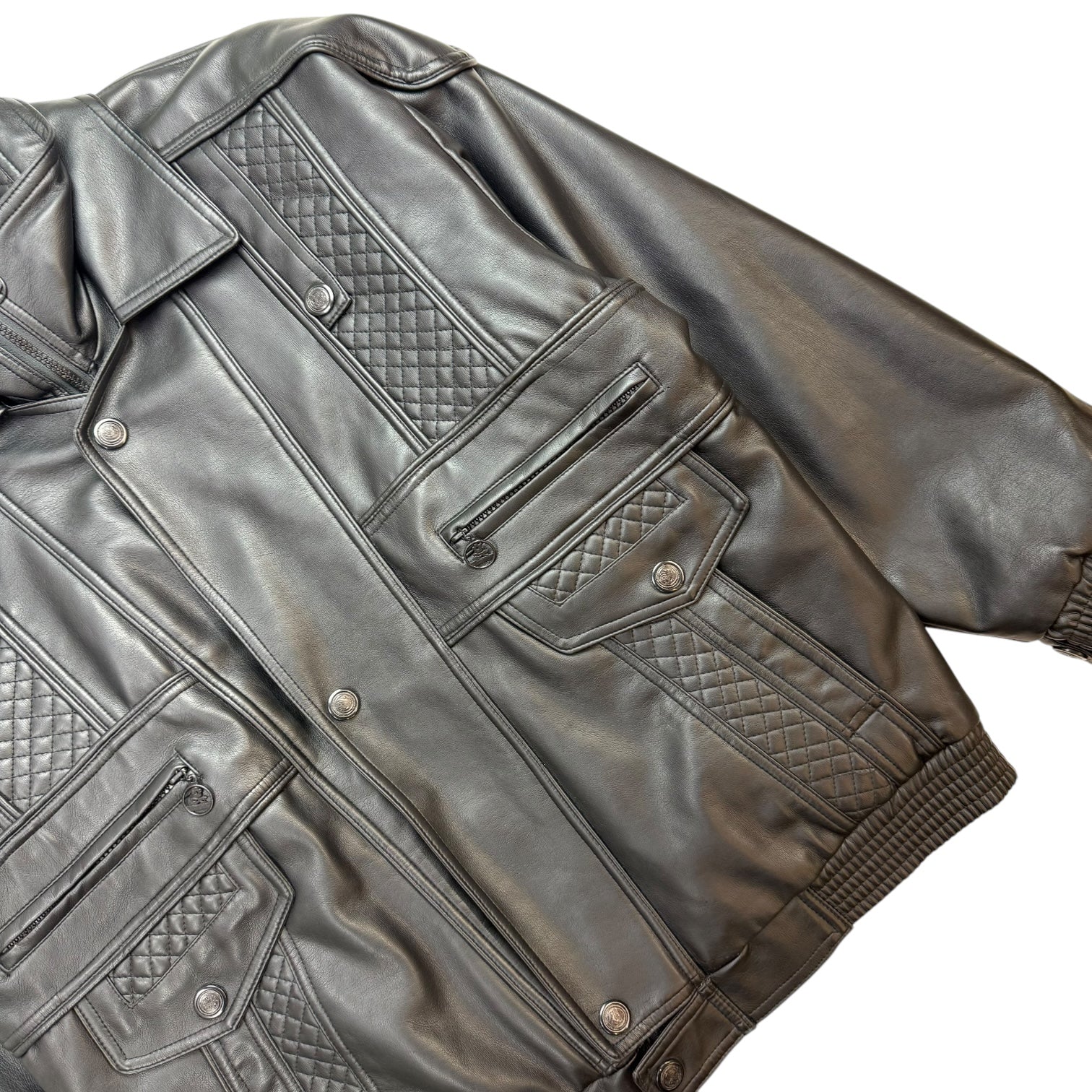 Vintage Quilted Leather Jacket Black