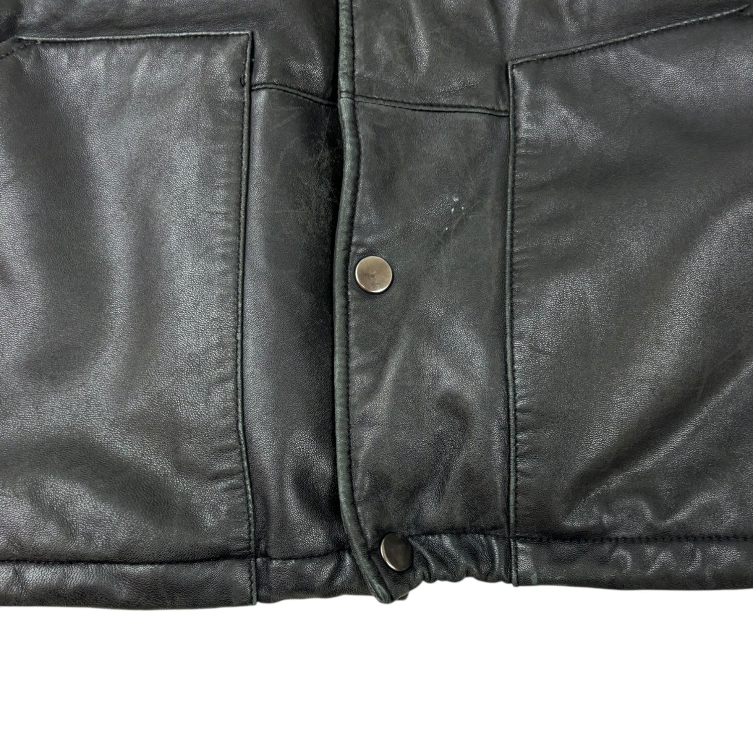 Stussy Leather Down Puffer Jacket Black