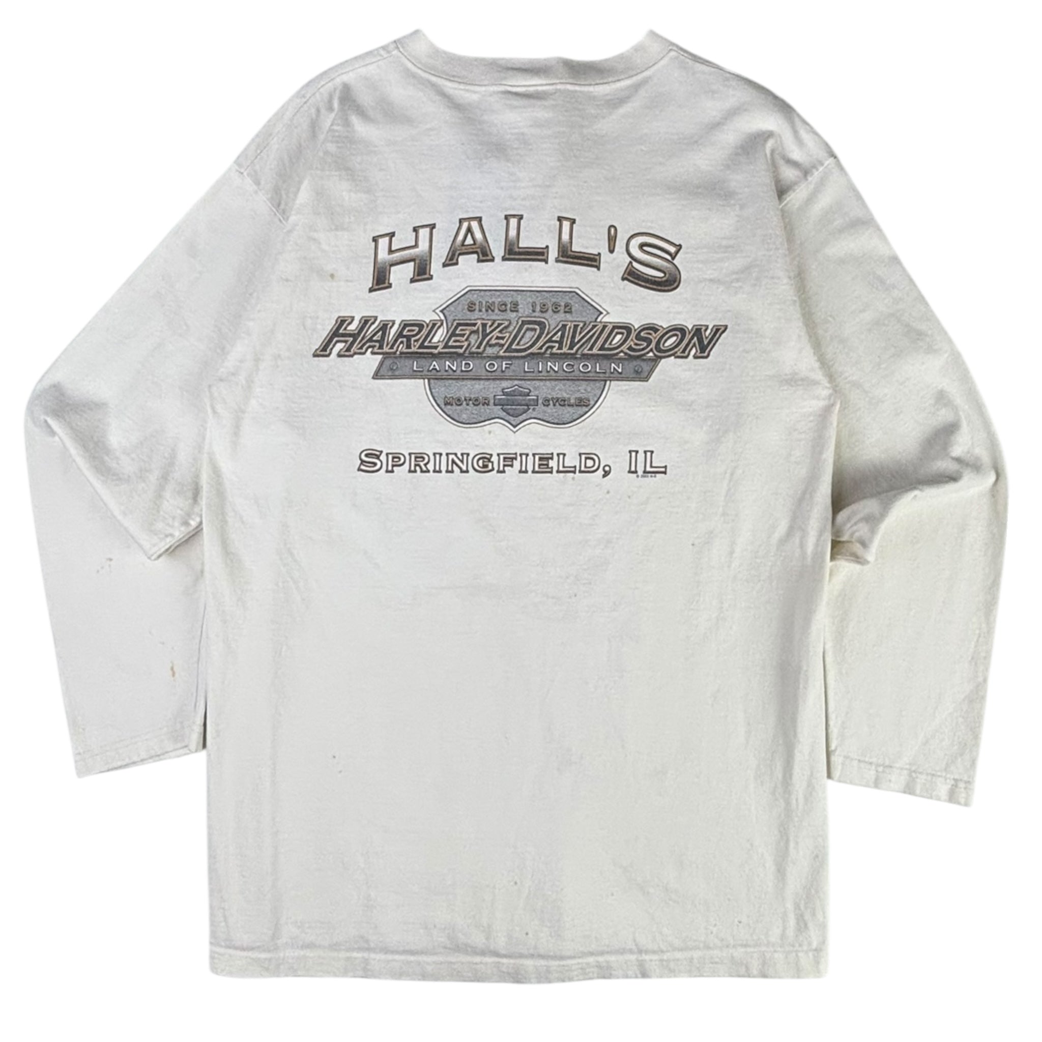 Vintage Harley Davidson Springfield, IL. Half Button-Up Longsleeve