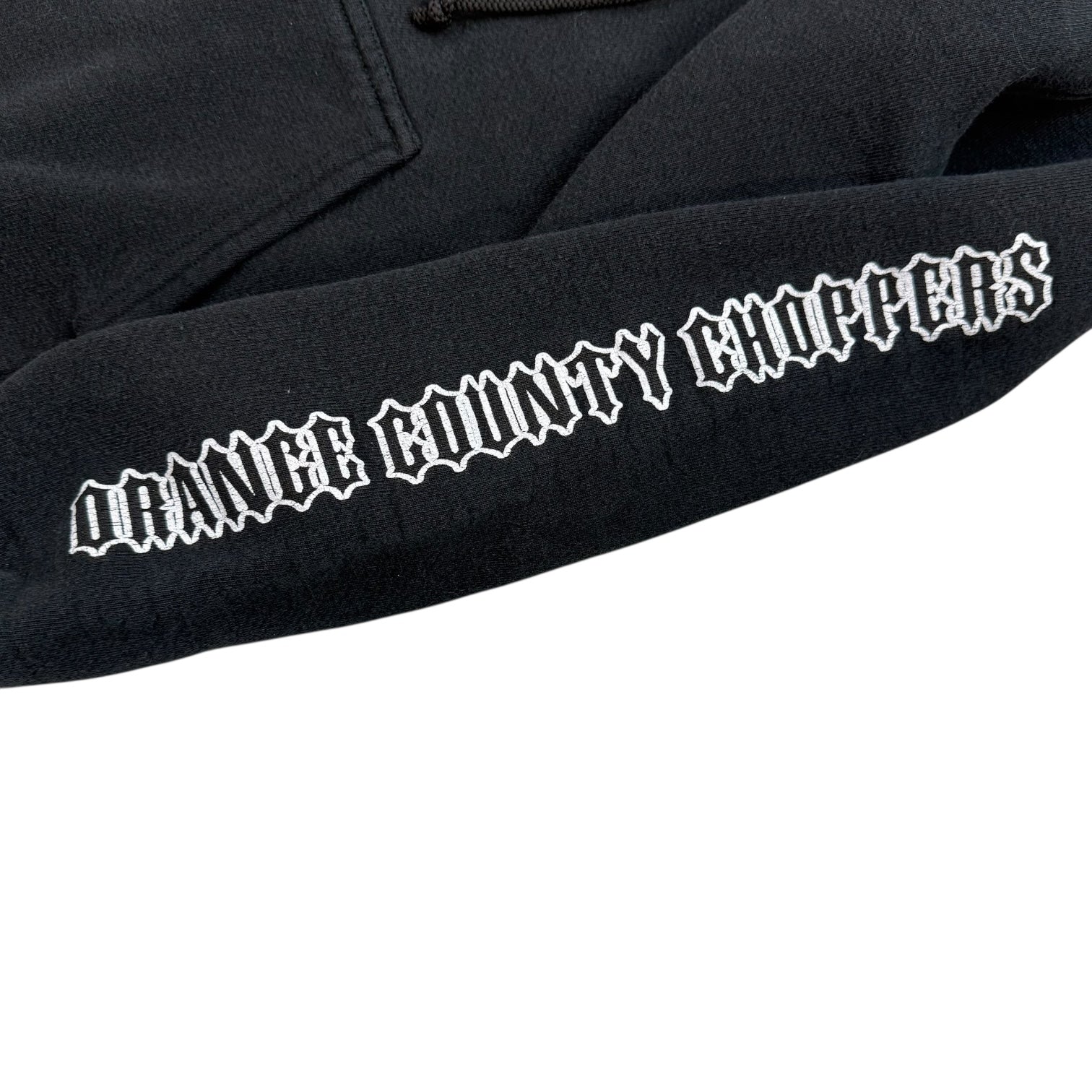 Vintage Orange County Chopping Flaming Chopper Hoodie Black