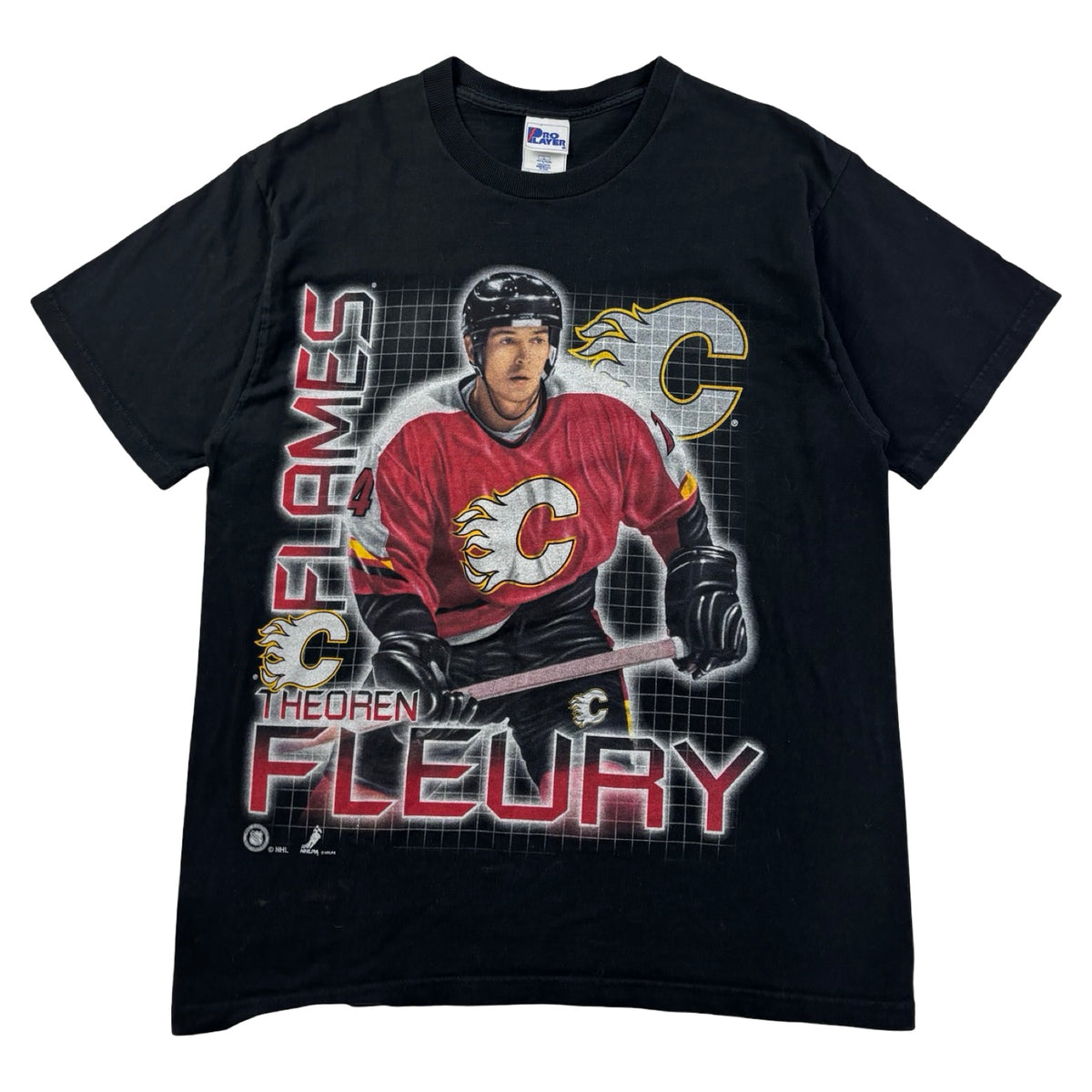 Vintage Pro Player Calgary Flames Theoren Fleury T-Shirt Black