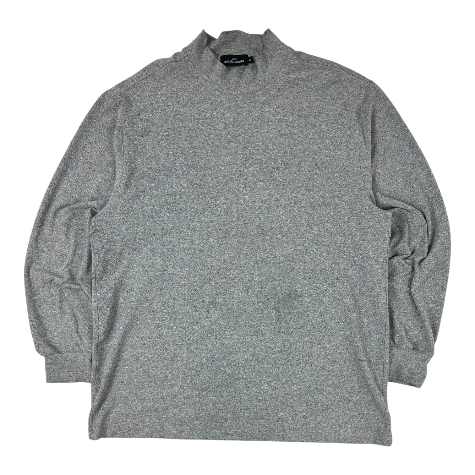 Vintage Balenciaga Mockneck Active Long Sleeve T-Shirt Grey