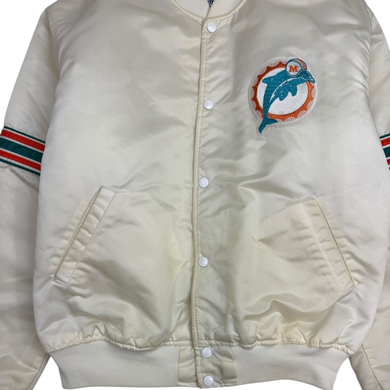 Vintage Miami Dolphins Starter Satin Jacket White