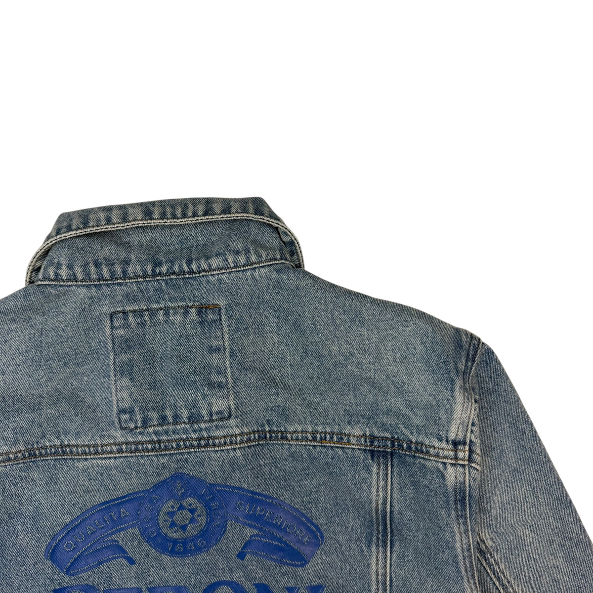 Peroni Nastro Azzurro Zip Up Denim Jacket Blue