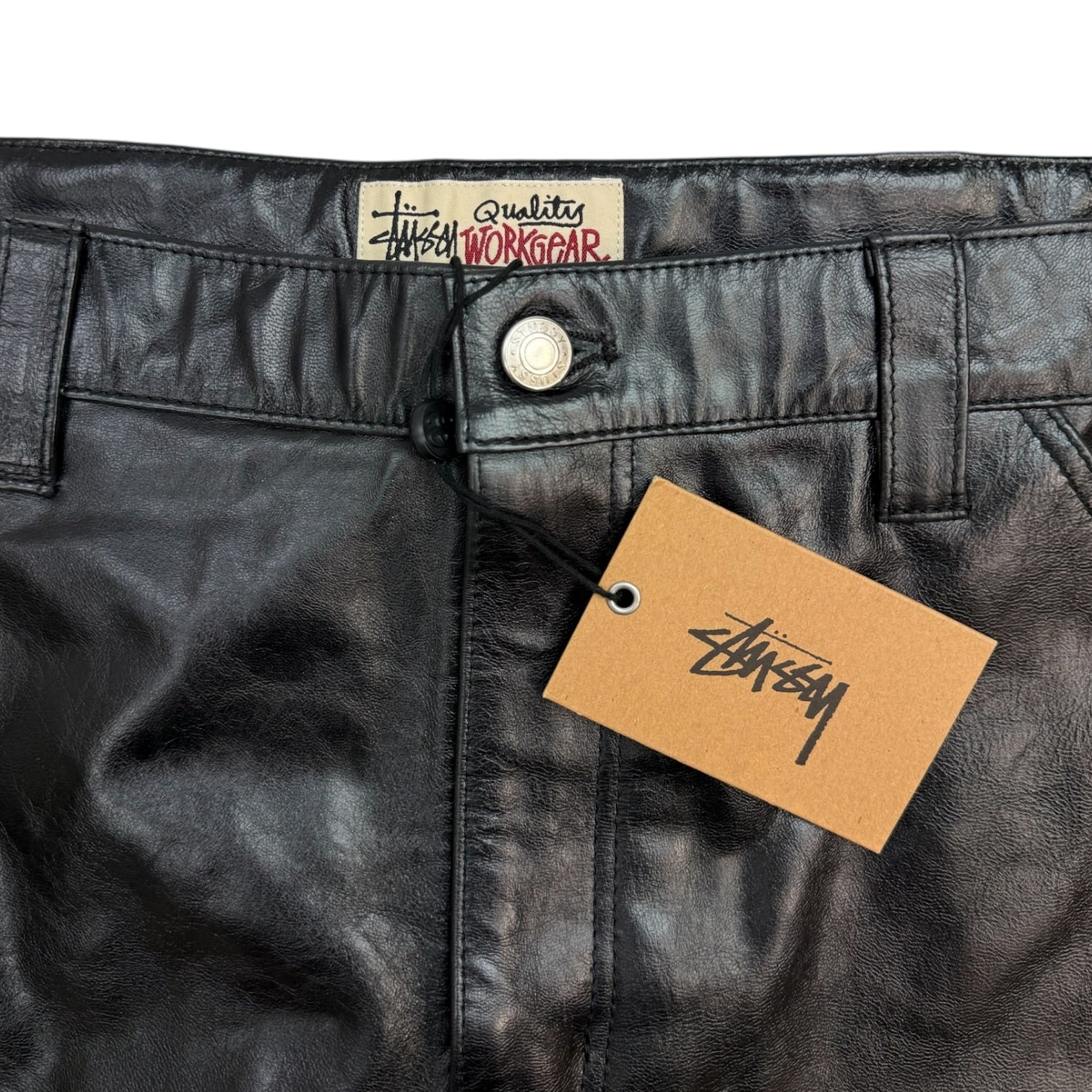 Stussy Leather Carpenter Pants Black