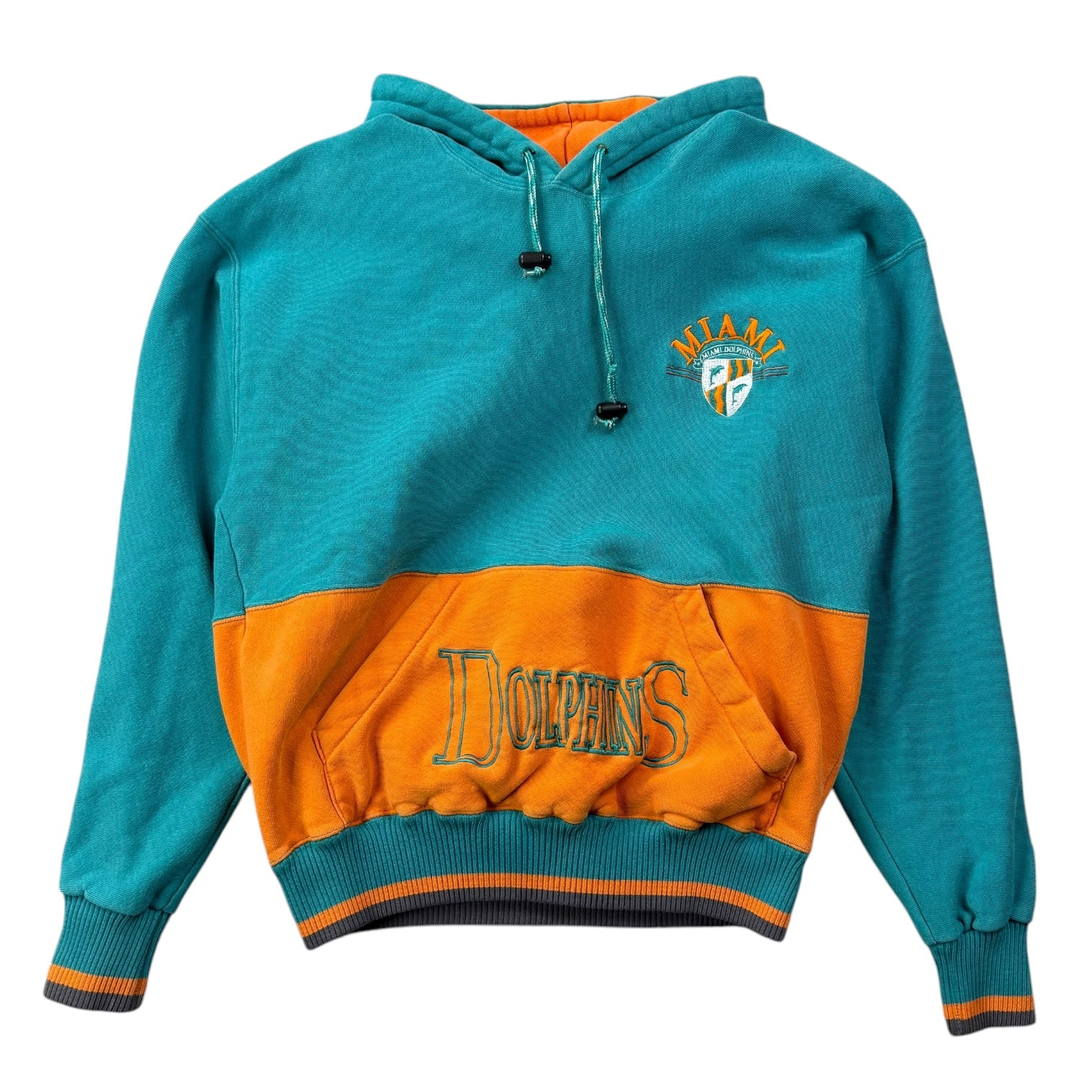 Vintage Miami Dolphins Two Tone Hoodie Green/Turqoise