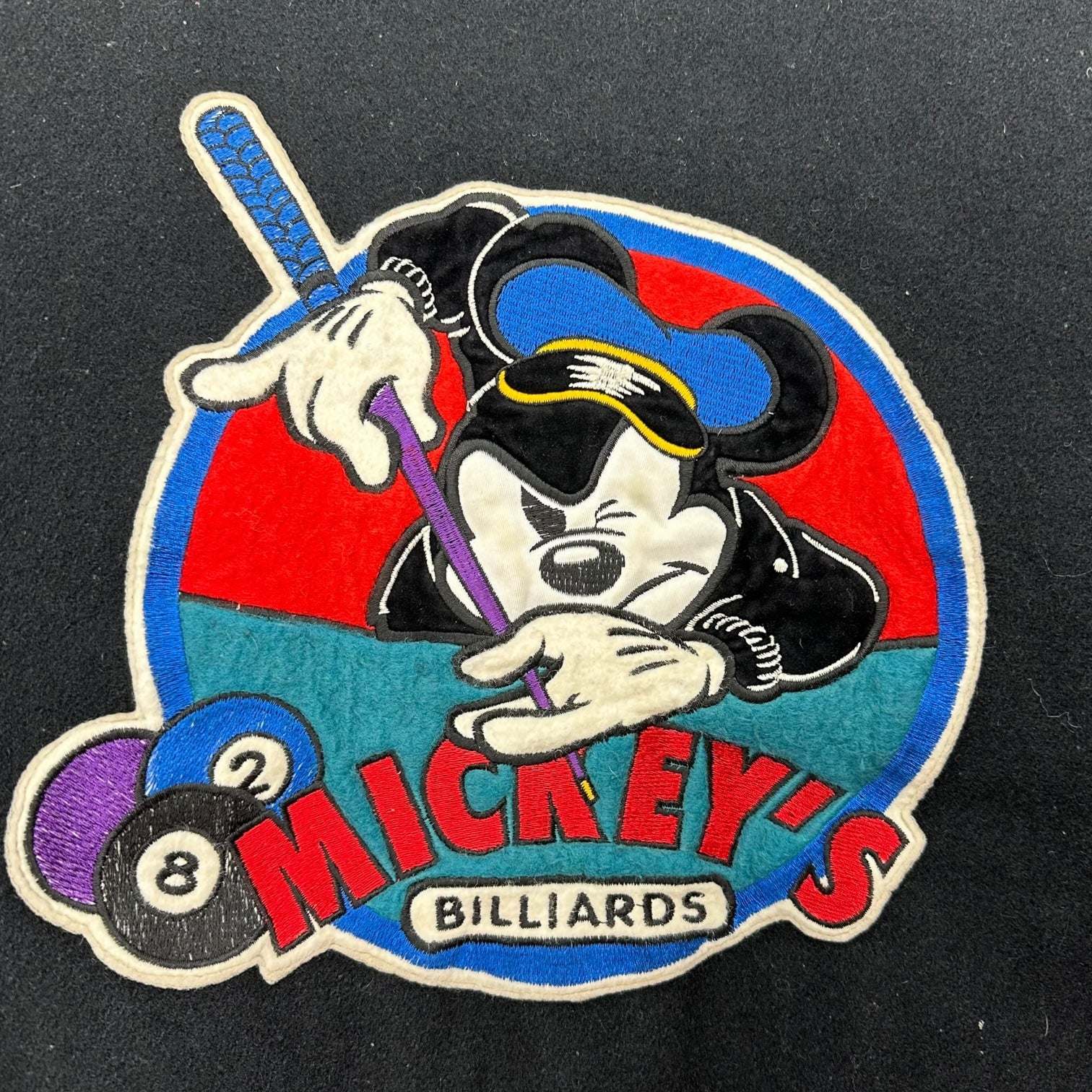 Vintage Disney Mickey Mouse ‘Mickey’s Billiards’ 8 Ball Varsity Jacket