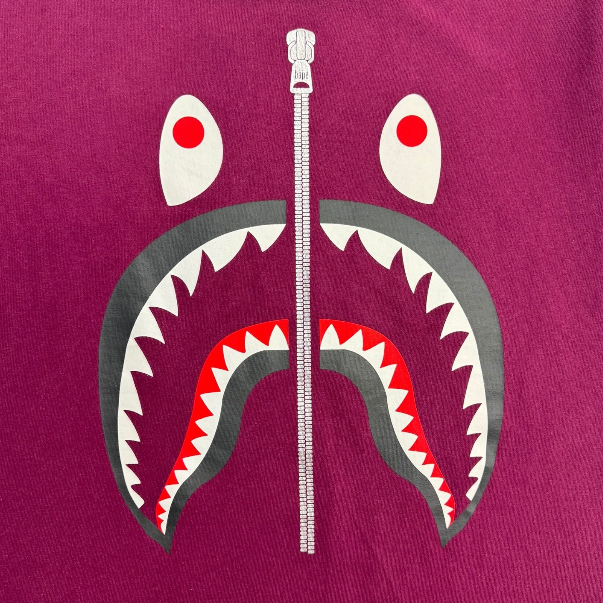 Bape Shark Face T-Shirt Burgundy