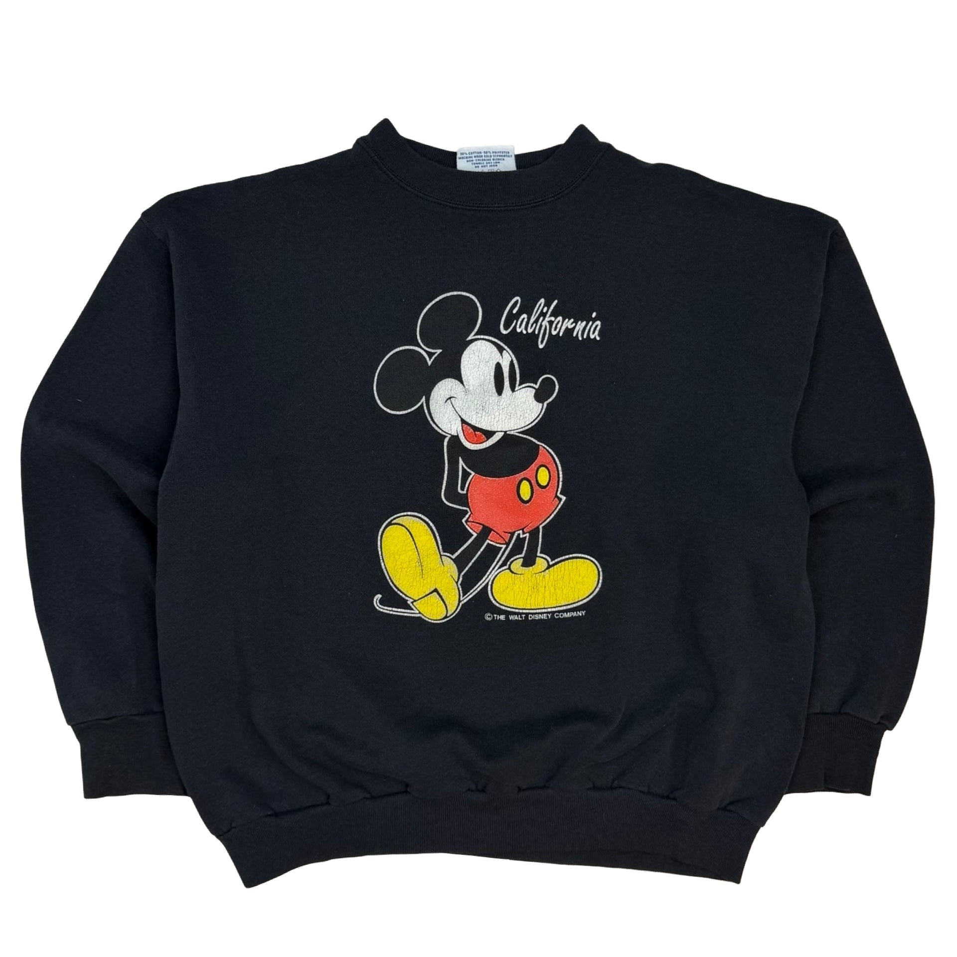 Vintage Walt Disney Mickey Mouse California Crewneck Black