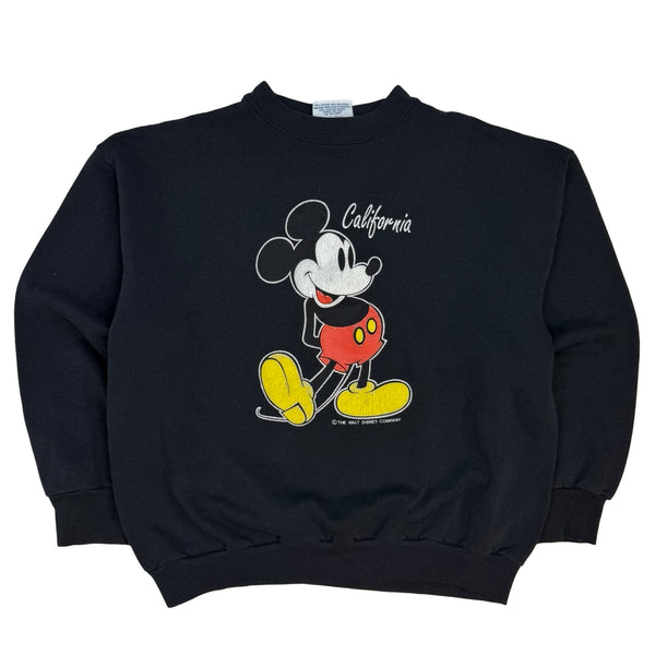 Vintage Walt Disney Mickey Mouse California Crewneck Black