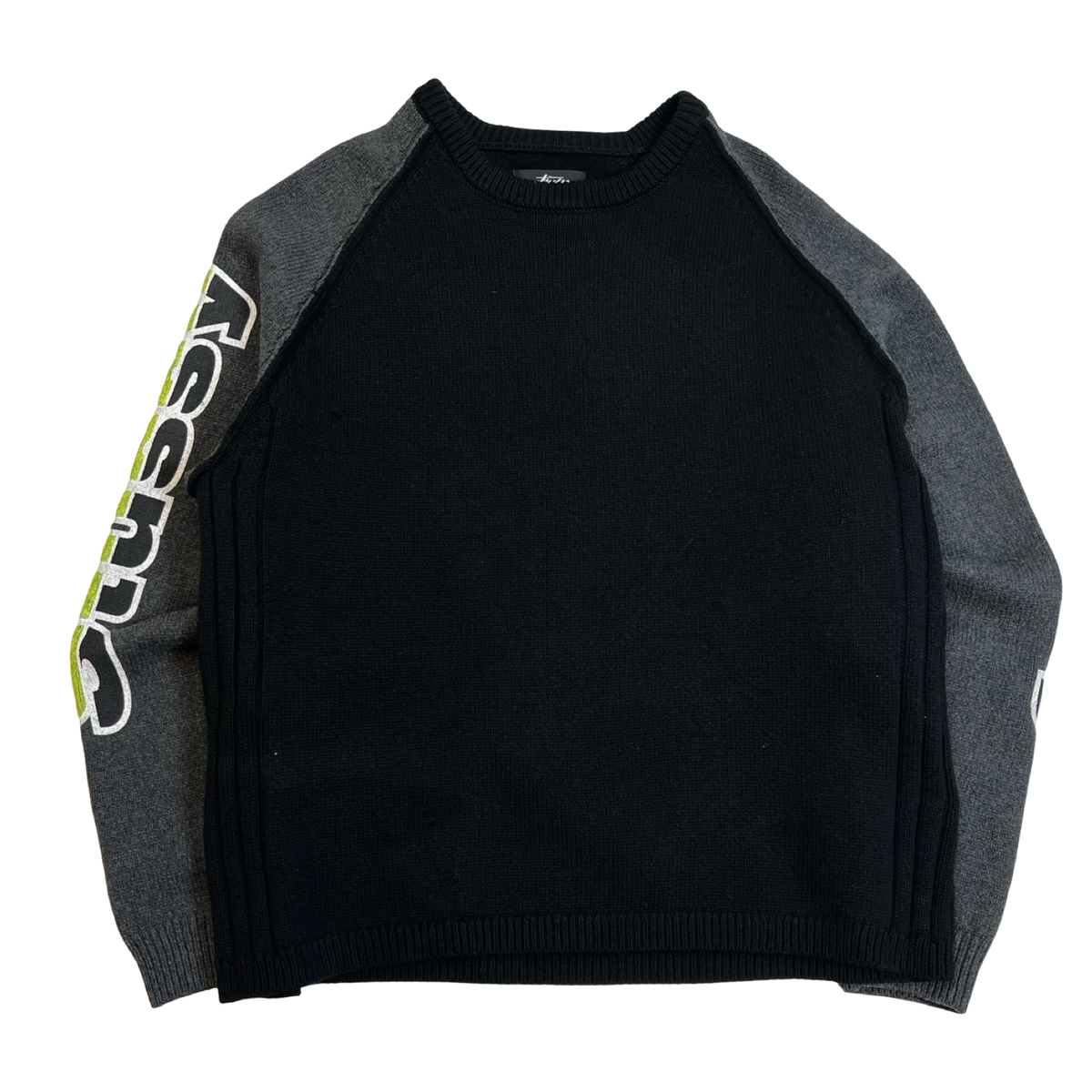 Stüssy Two Tone Raglan Sweater Black